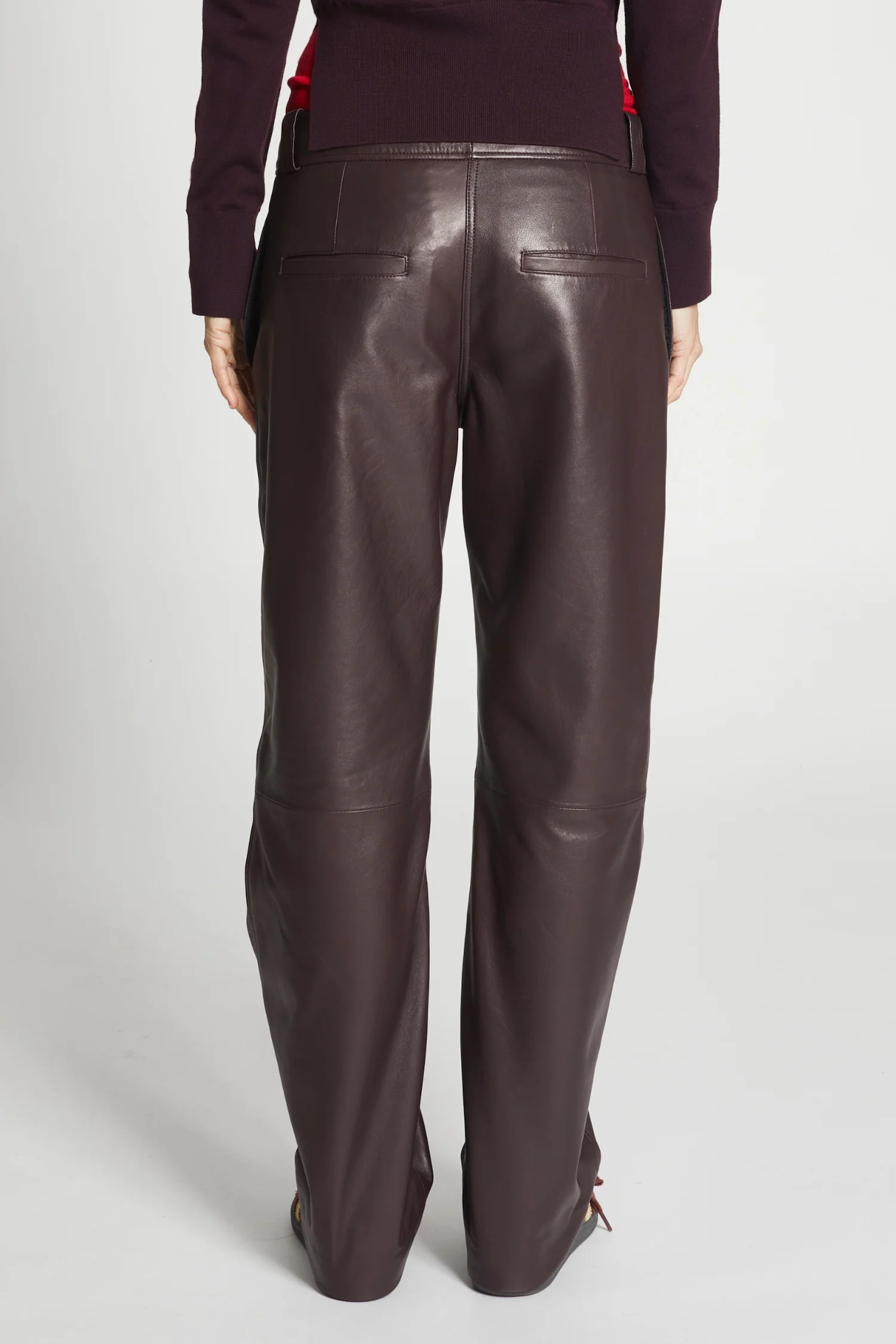 Nessa Leather Pant, Burgundy 6 Nessa Leather Pant, Burgundy