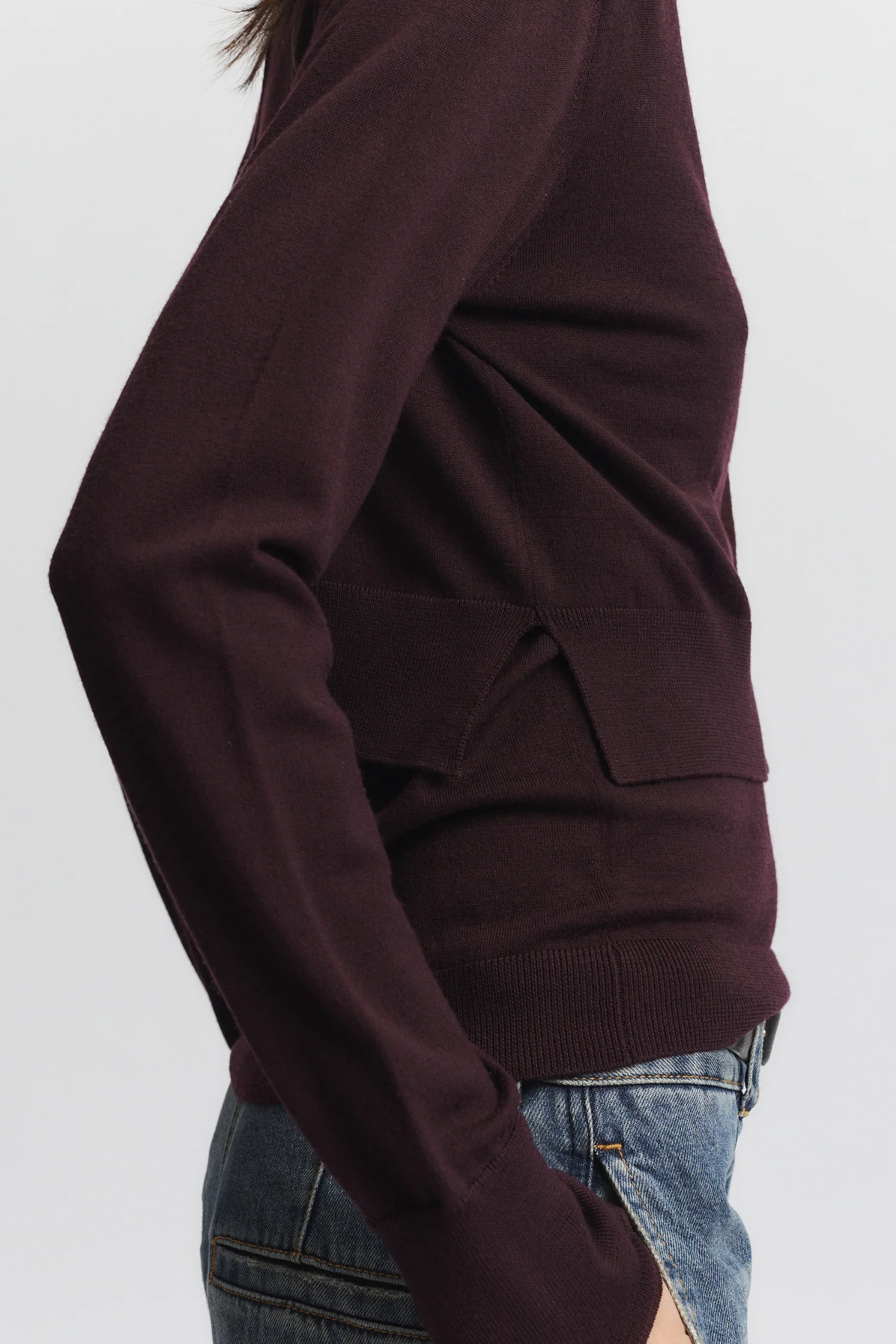 Nixon Cropped Cardigan, Grape 4 Nixon Cropped Cardigan, Grape