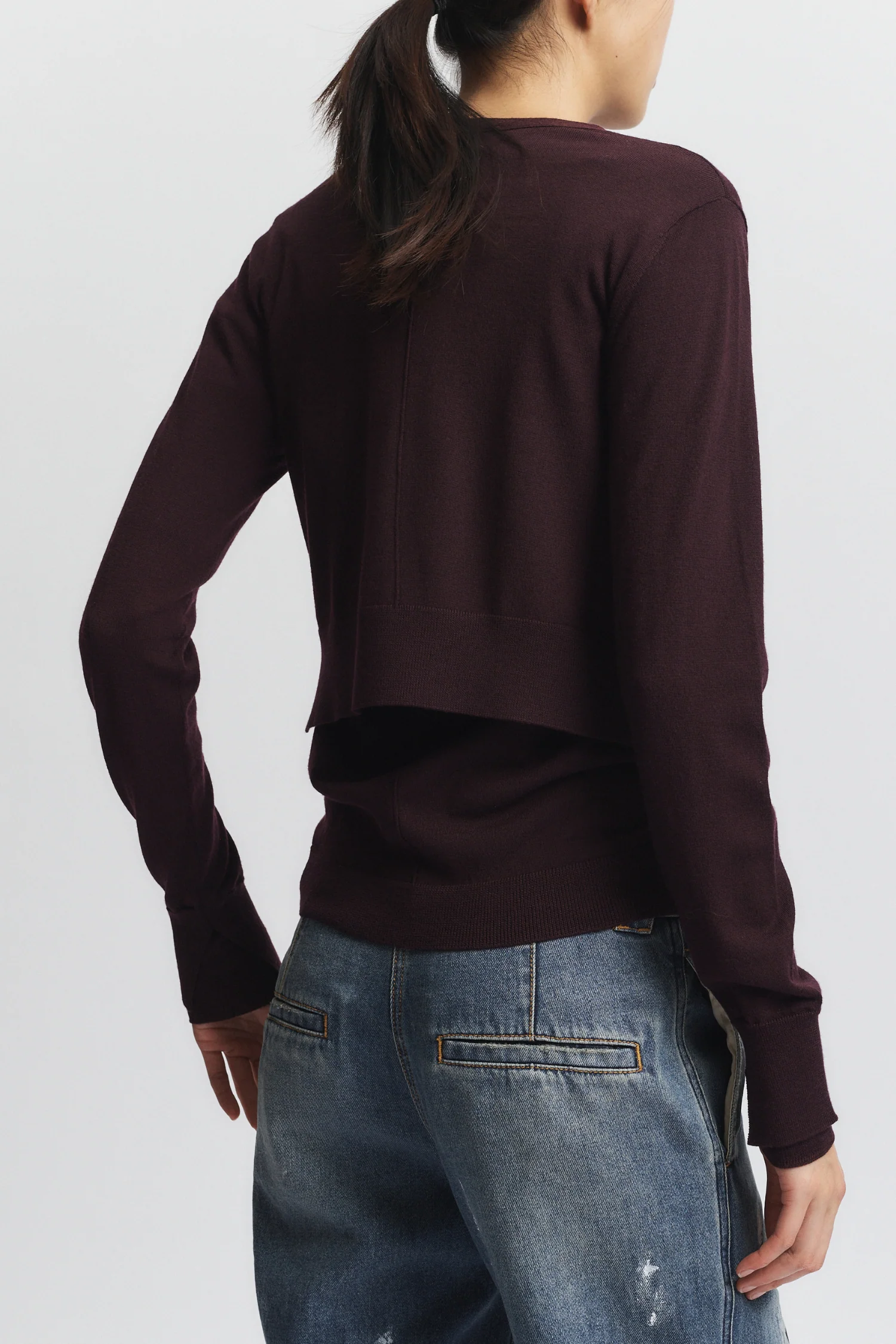 Nixon Cropped Cardigan, Grape 5 Nixon Cropped Cardigan, Grape