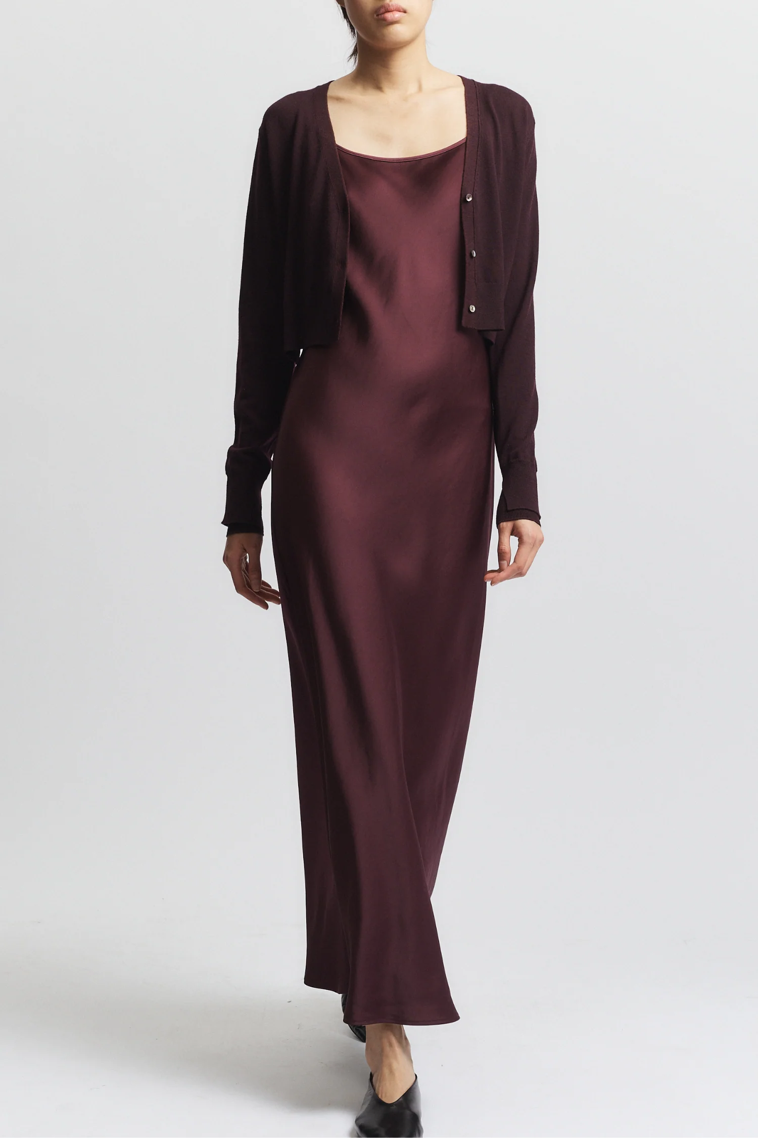 Nixon Cropped Cardigan, Grape 9 Nixon Cropped Cardigan, Grape