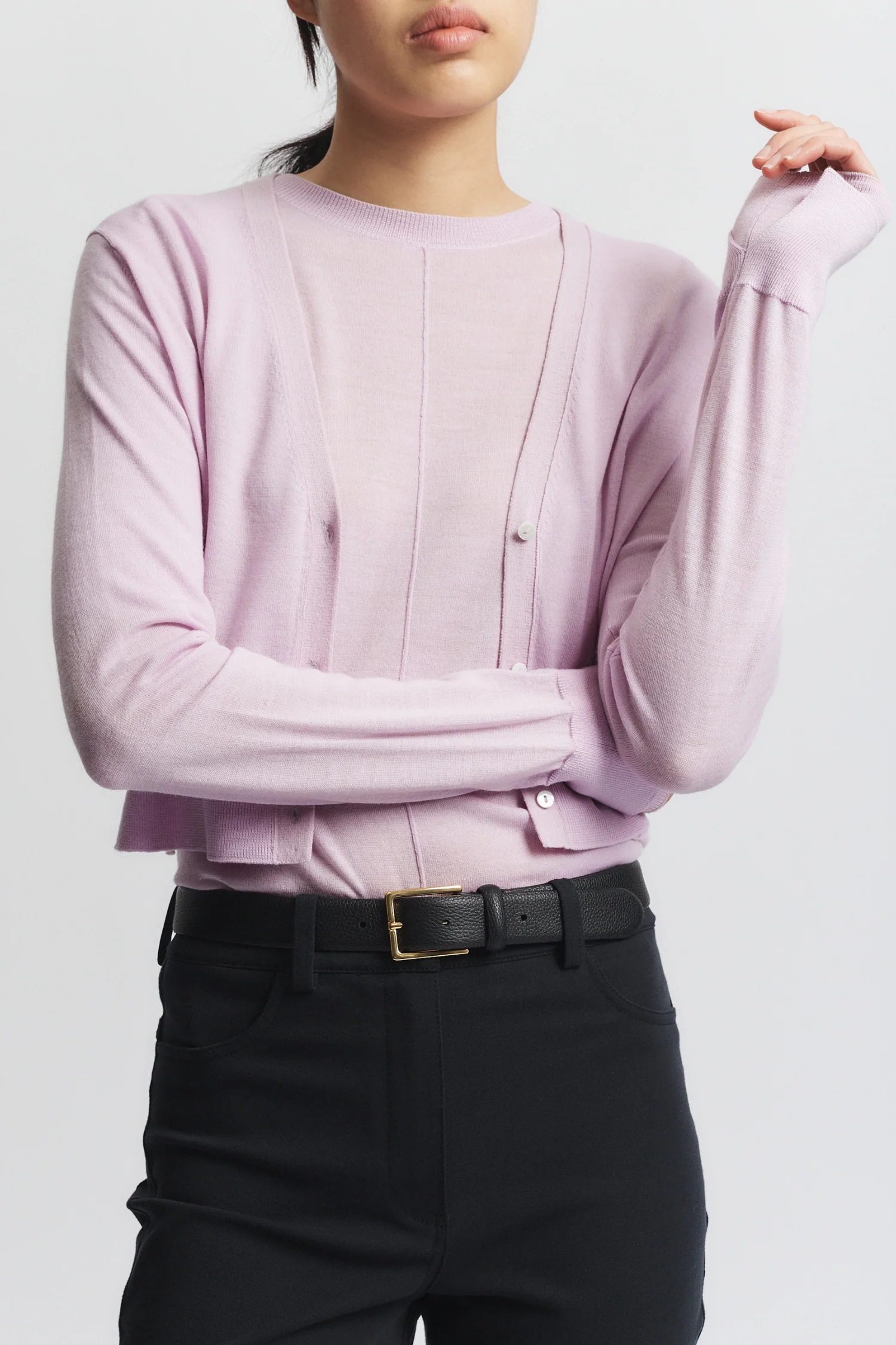 Nixon Cropped Cardigan, Lilac