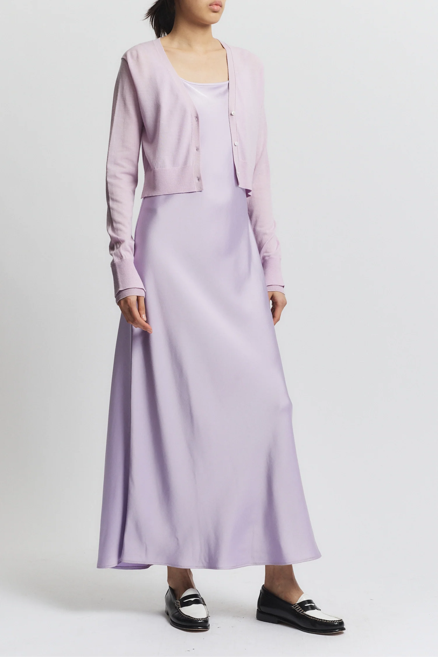 Nixon Cropped Cardigan, Lilac 3 Nixon Cropped Cardigan, Lilac