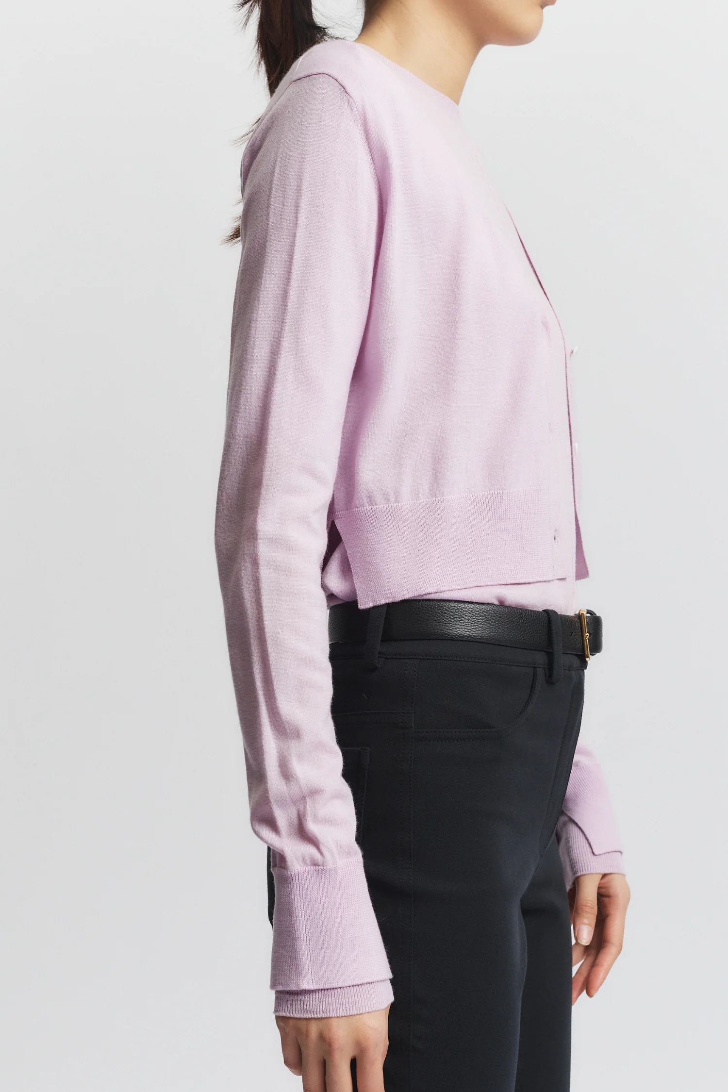 Nixon Cropped Cardigan, Lilac 5 Nixon Cropped Cardigan, Lilac