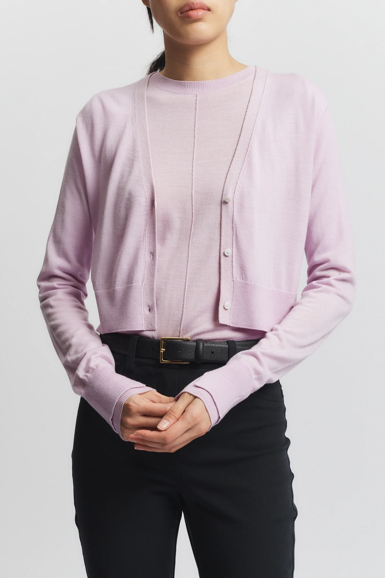 Nixon Cropped Cardigan, Lilac 6 Nixon Cropped Cardigan, Lilac