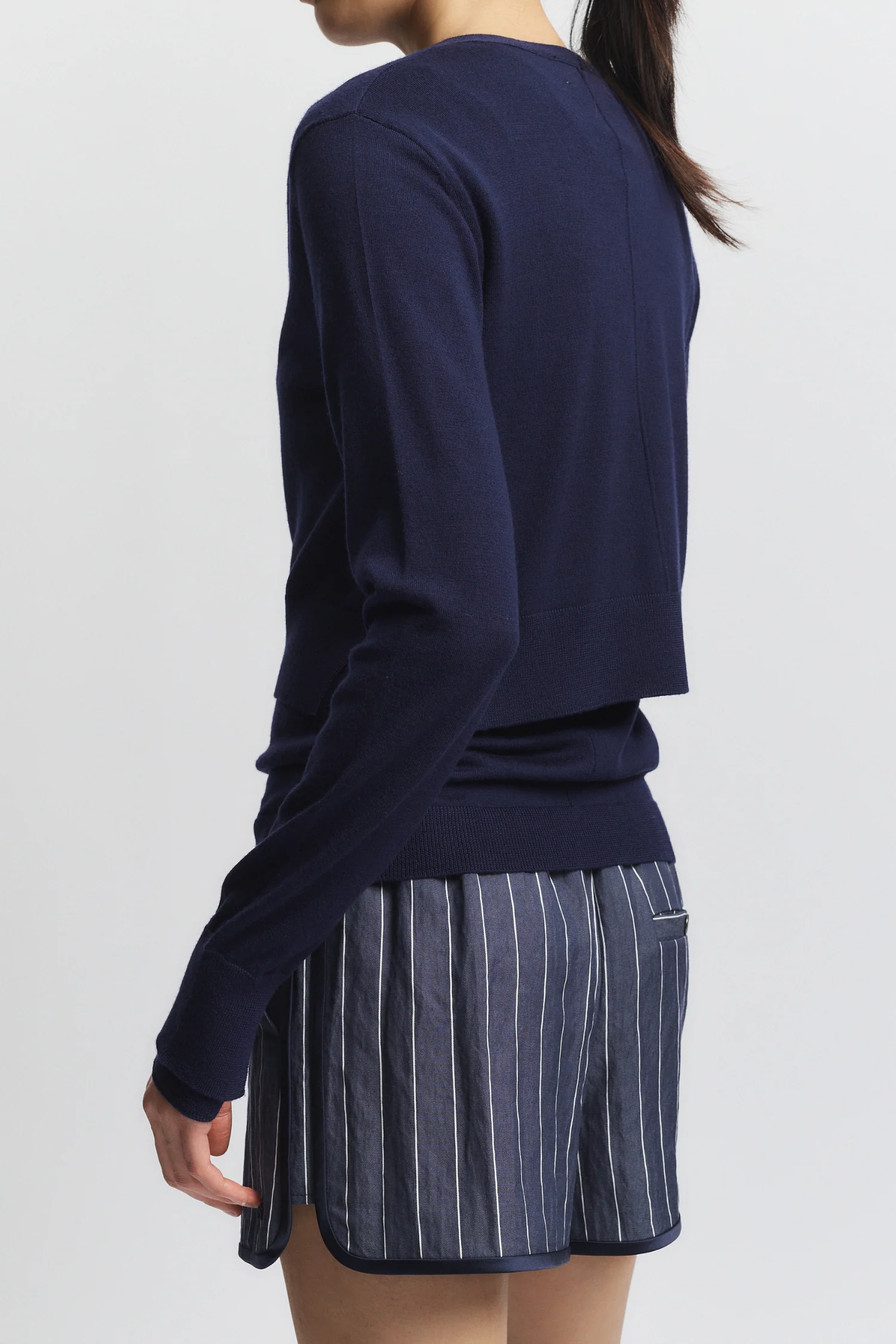 Nixon Cropped Cardigan, Navy 4 Nixon Cropped Cardigan, Navy