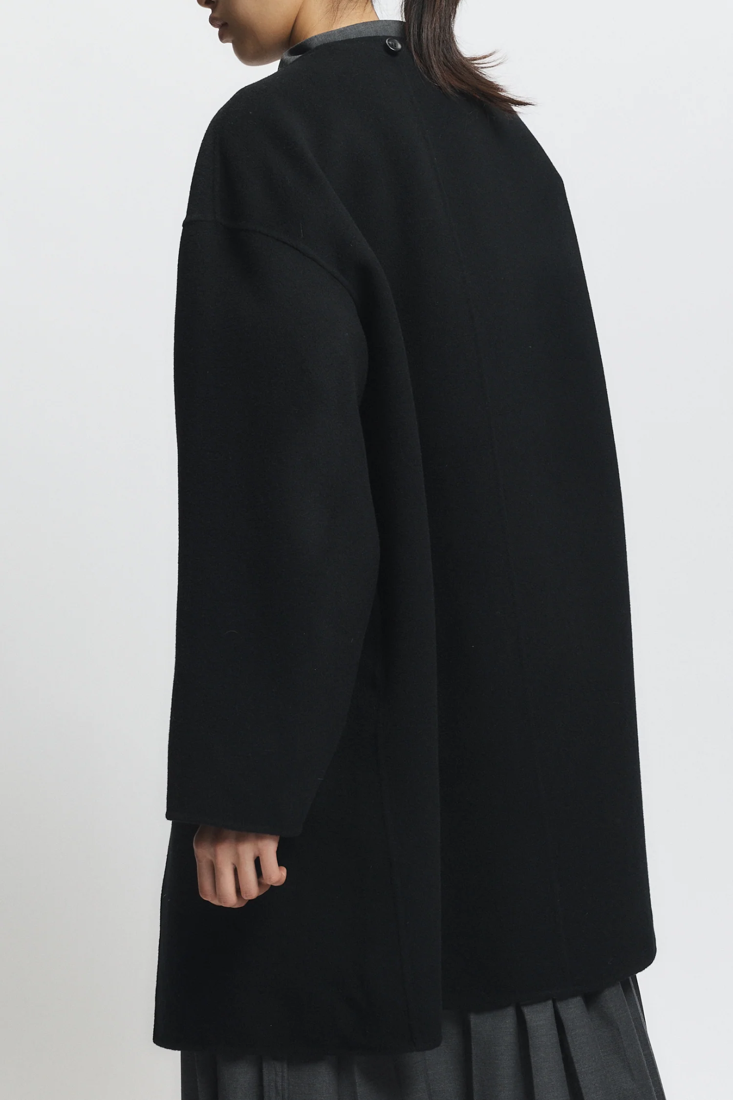 Orla Wool Scarf Coat, Black