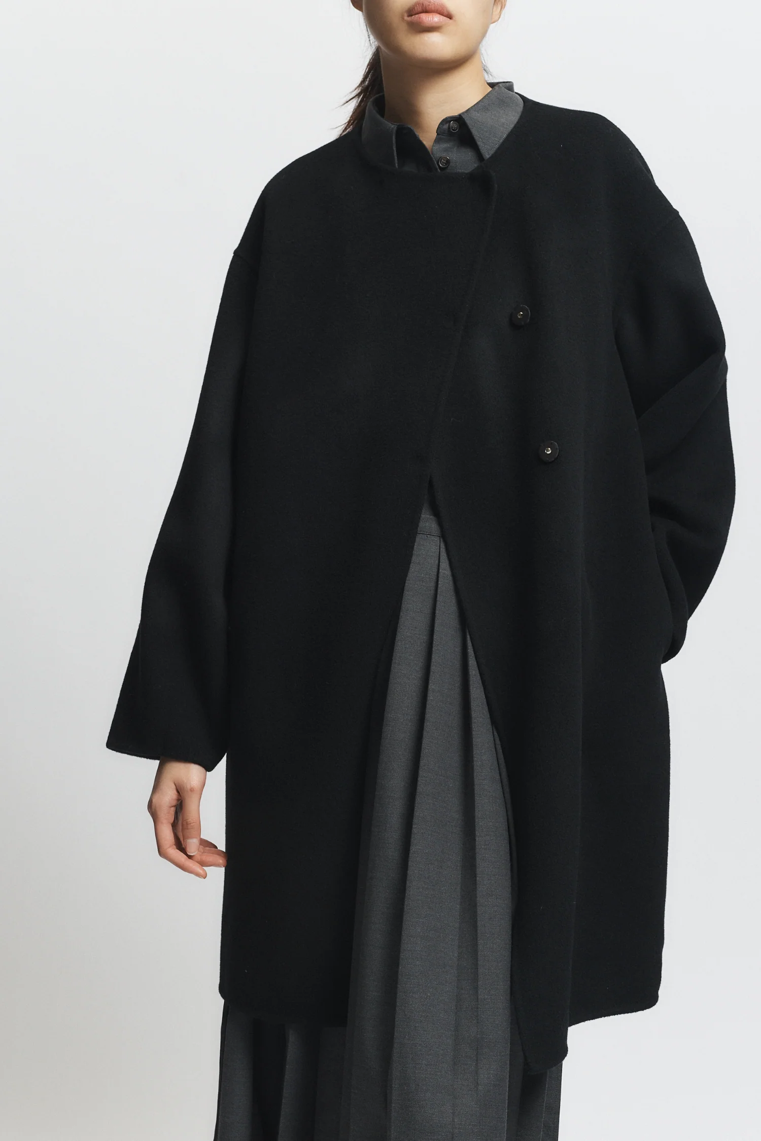 Orla Wool Scarf Coat, Black 3 Orla Wool Scarf Coat, Black