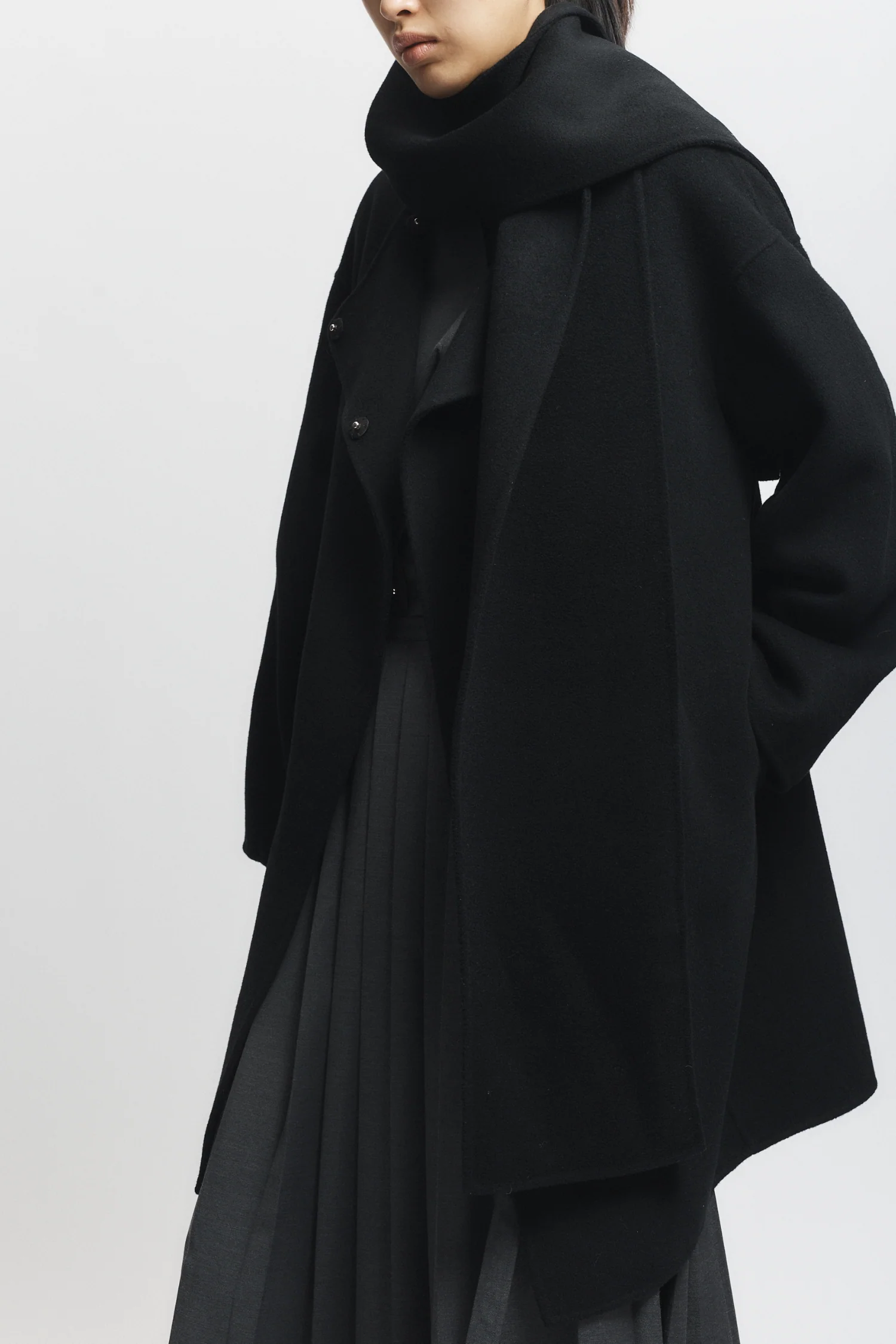 Orla Wool Scarf Coat, Black 5 Orla Wool Scarf Coat, Black