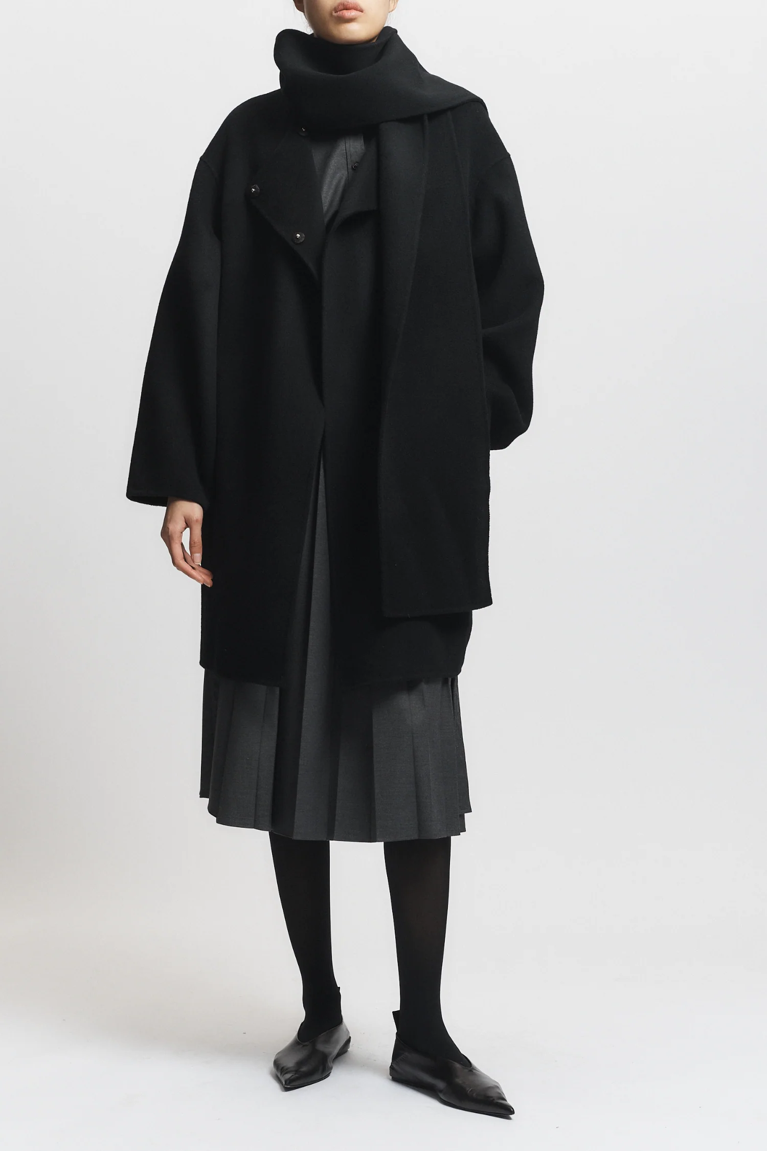 Orla Wool Scarf Coat, Black 6 Orla Wool Scarf Coat, Black