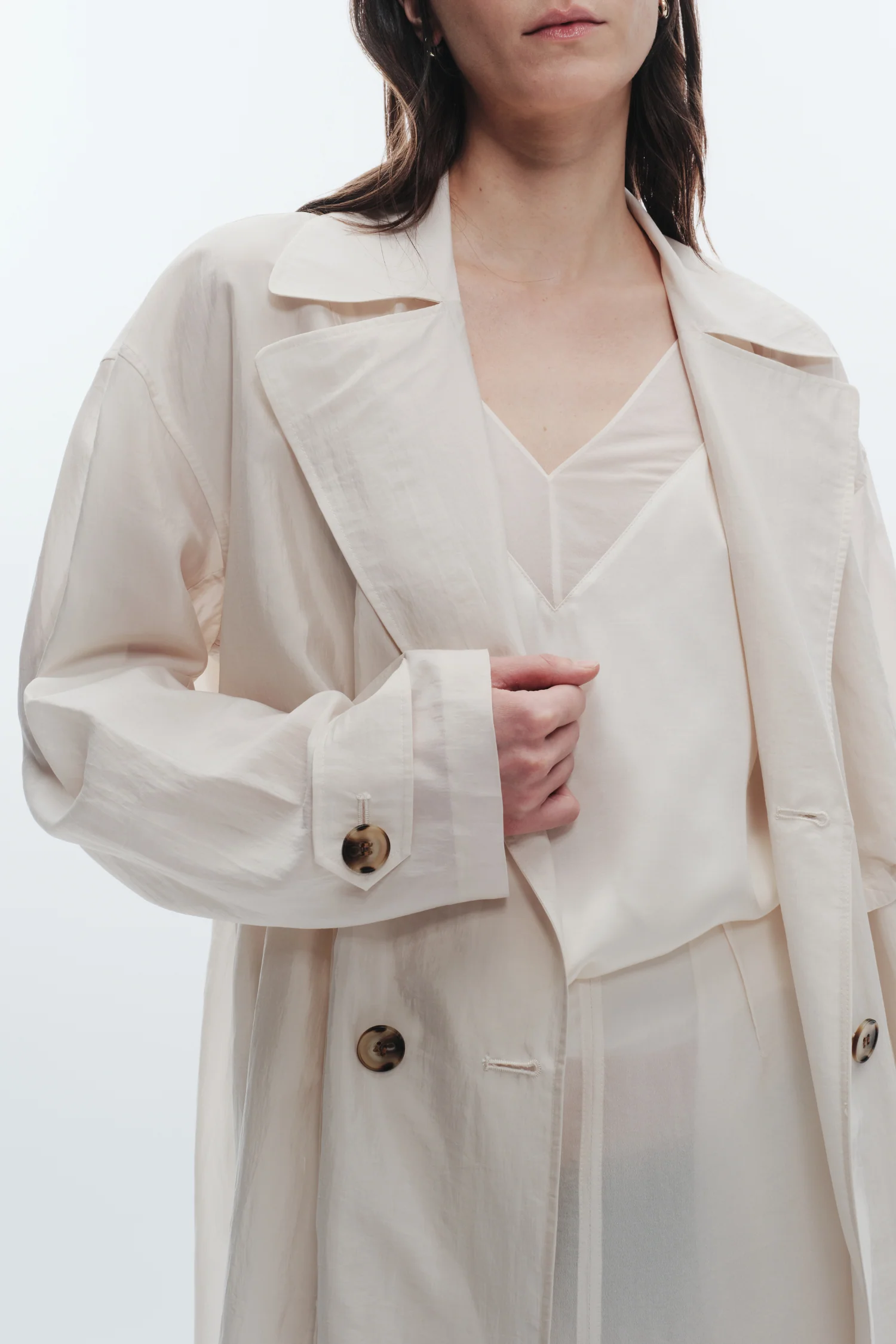 Osman Sheer Oversized Trench, Straw 4 Osman Sheer Oversized Trench, Straw
