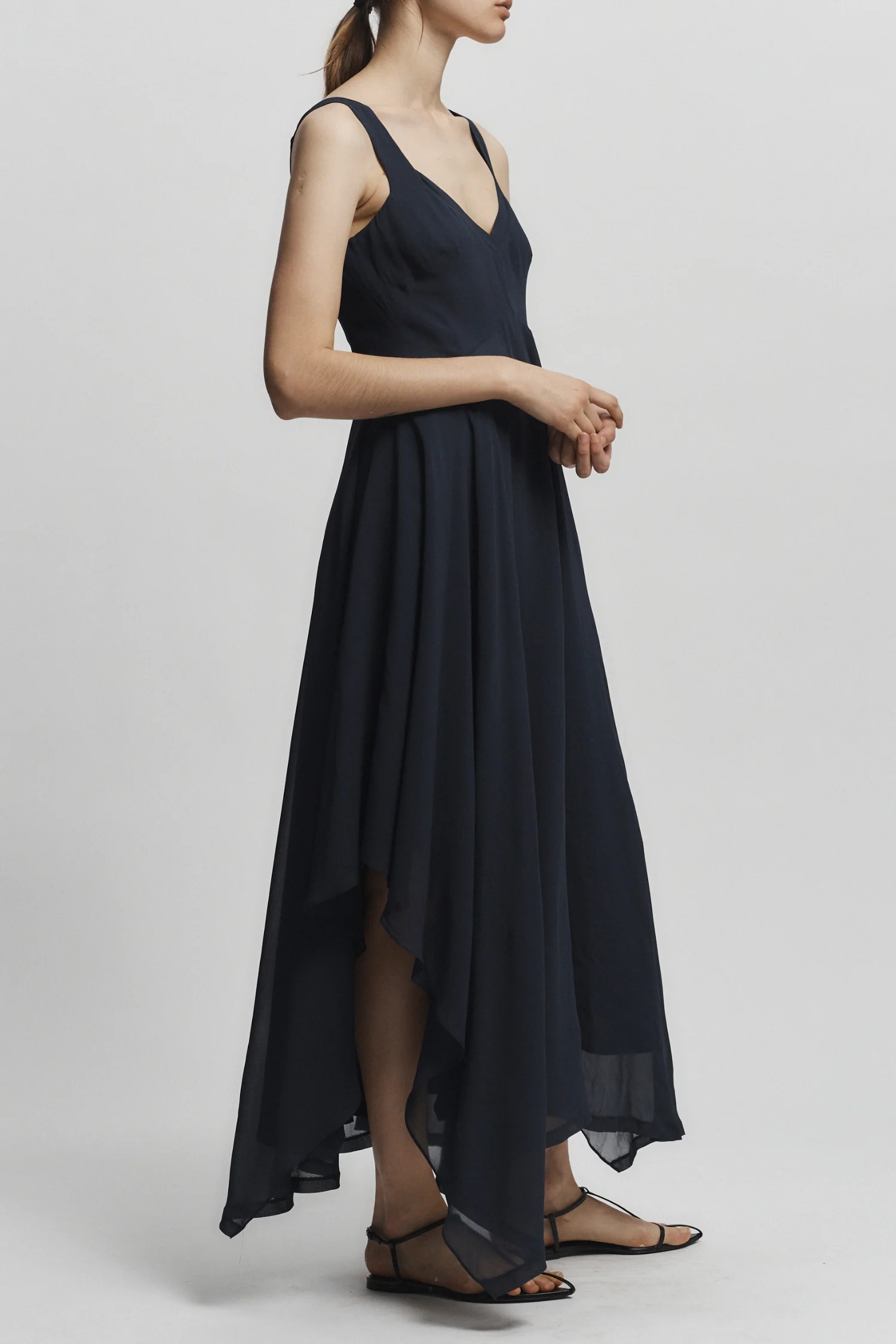 Riley Handkerchief Dress, Navy 4 Riley Handkerchief Dress, Navy