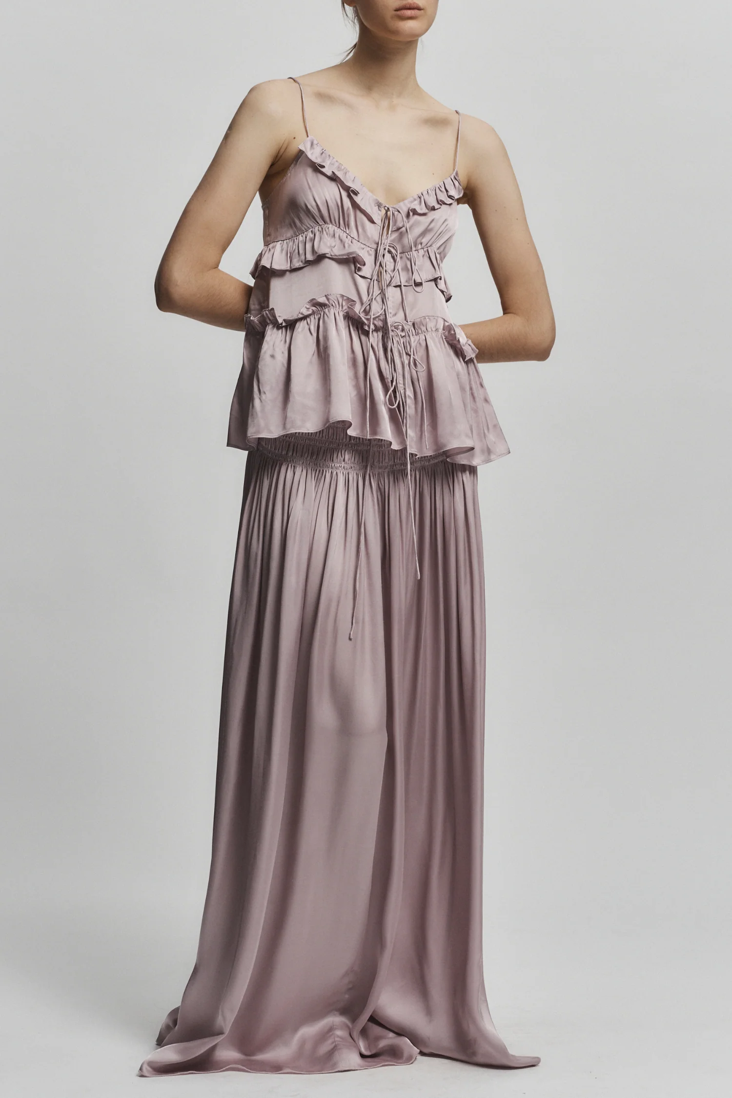 Ellie Ruched Skirt, Dusty Pink 3 Ellie Ruched Skirt, Dusty Pink