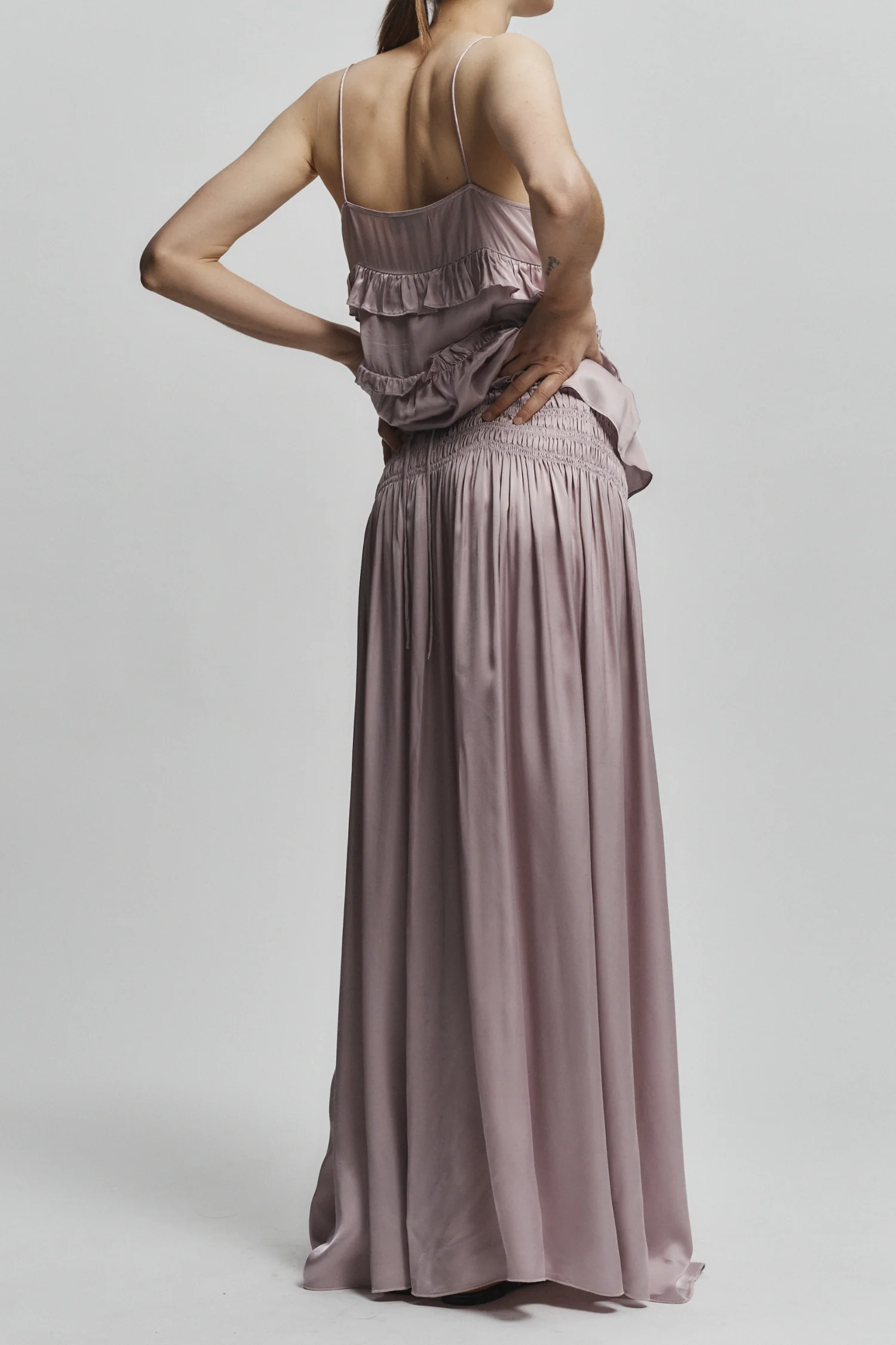 Ellie Ruched Skirt, Dusty Pink 4 Ellie Ruched Skirt, Dusty Pink