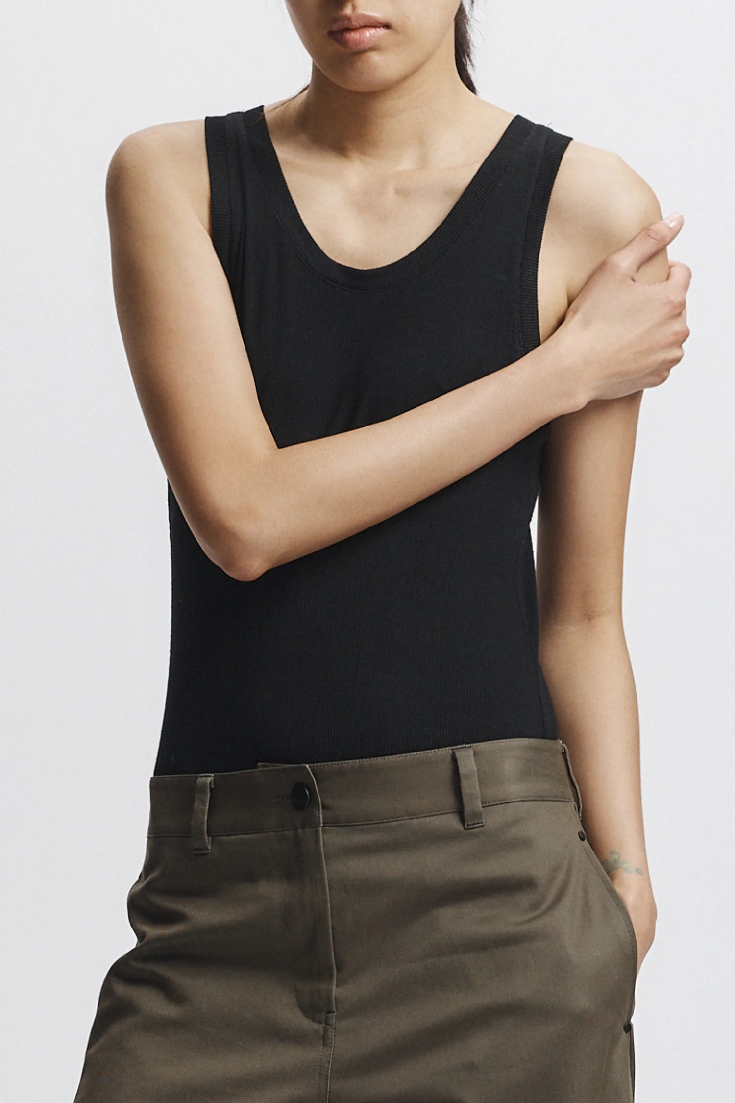 Soren Jersey Tank, Black