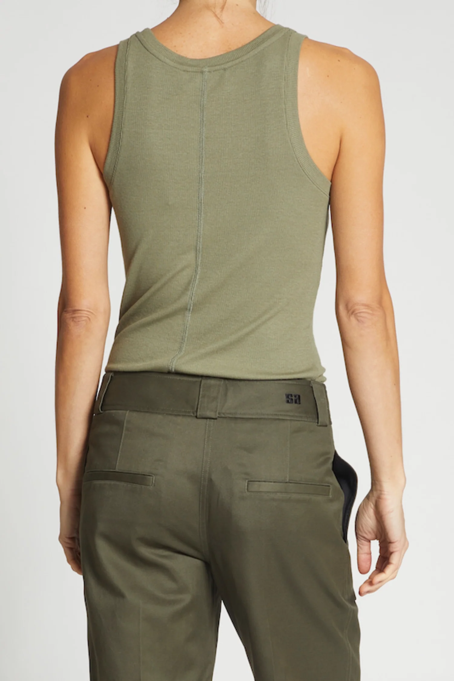 Soren Ribbed Tank, Olive
