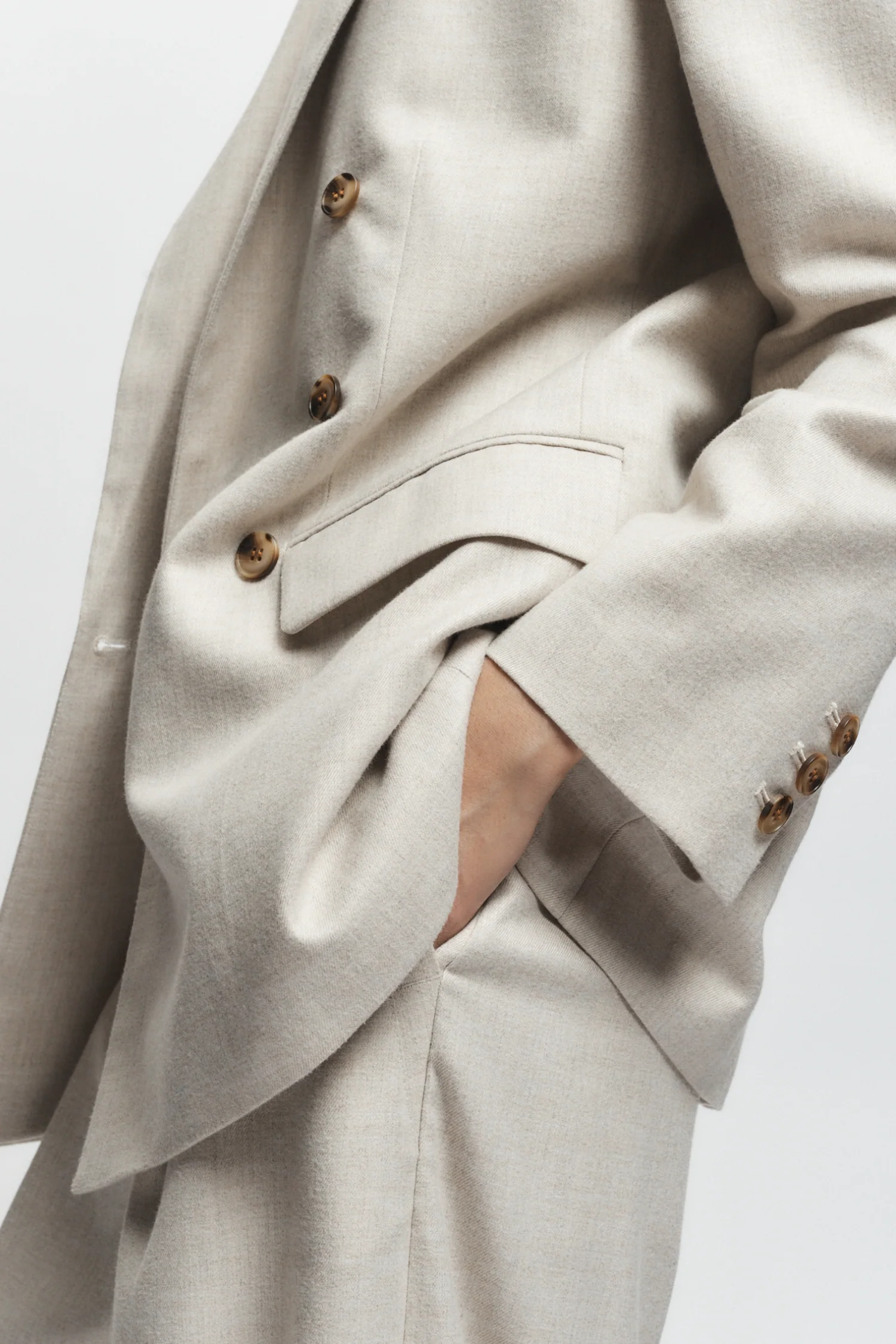 Sullivan Double-Breasted Blazer, Oatmeal