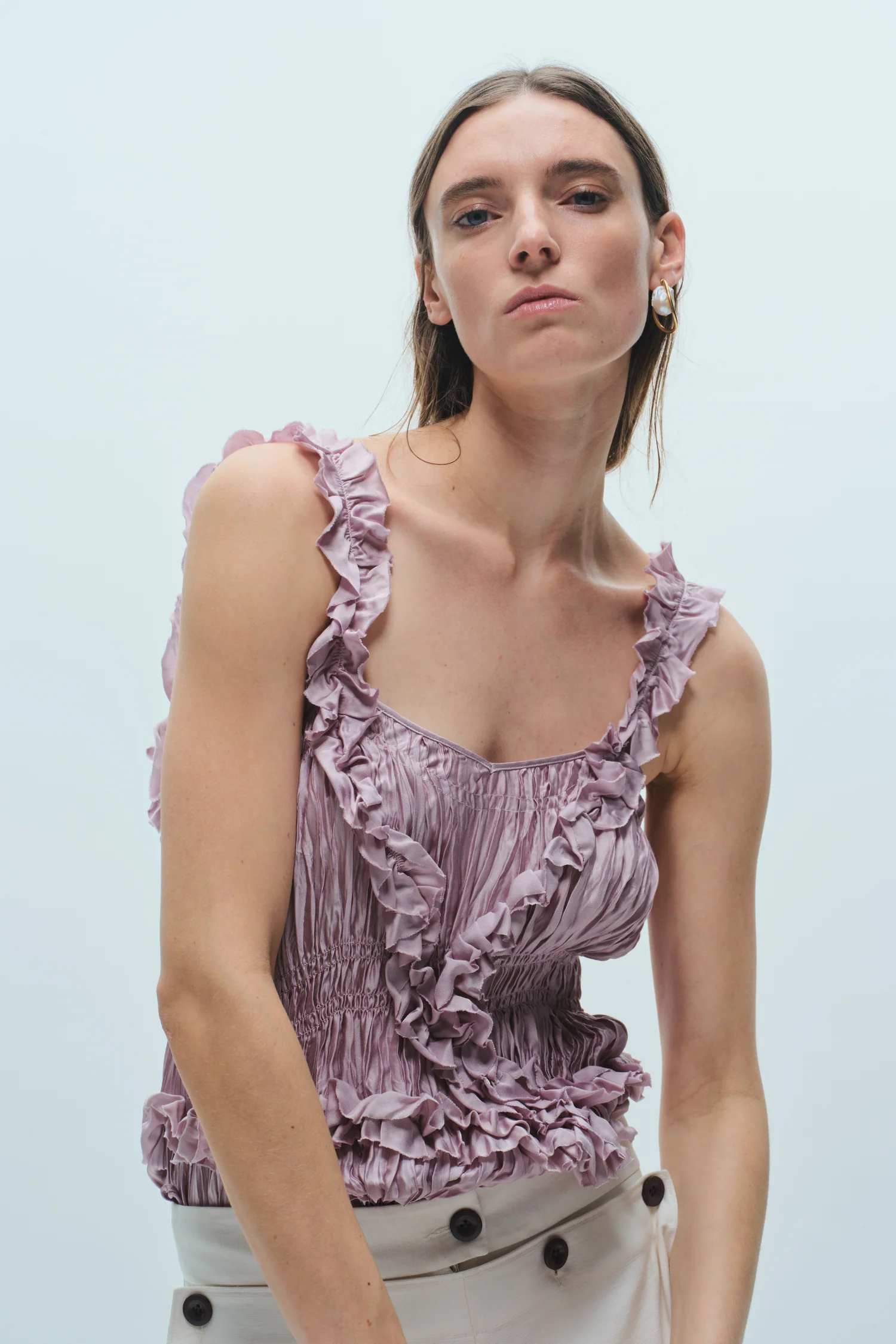 Emmy Ruched Blouse, Dusty Pink