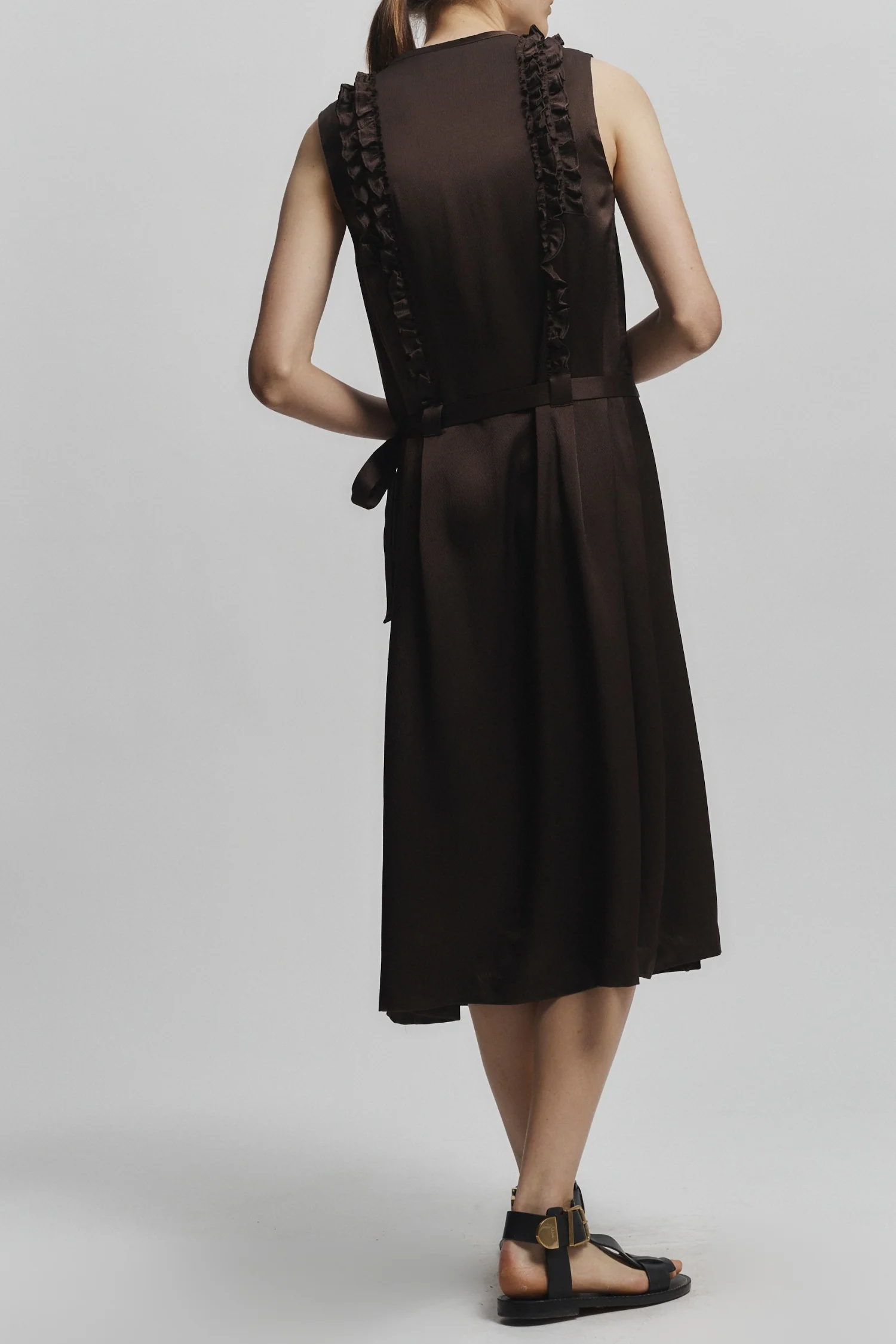 Sylas Silk Wrap Dress, Chestnut 4 Sylas Silk Wrap Dress, Chestnut