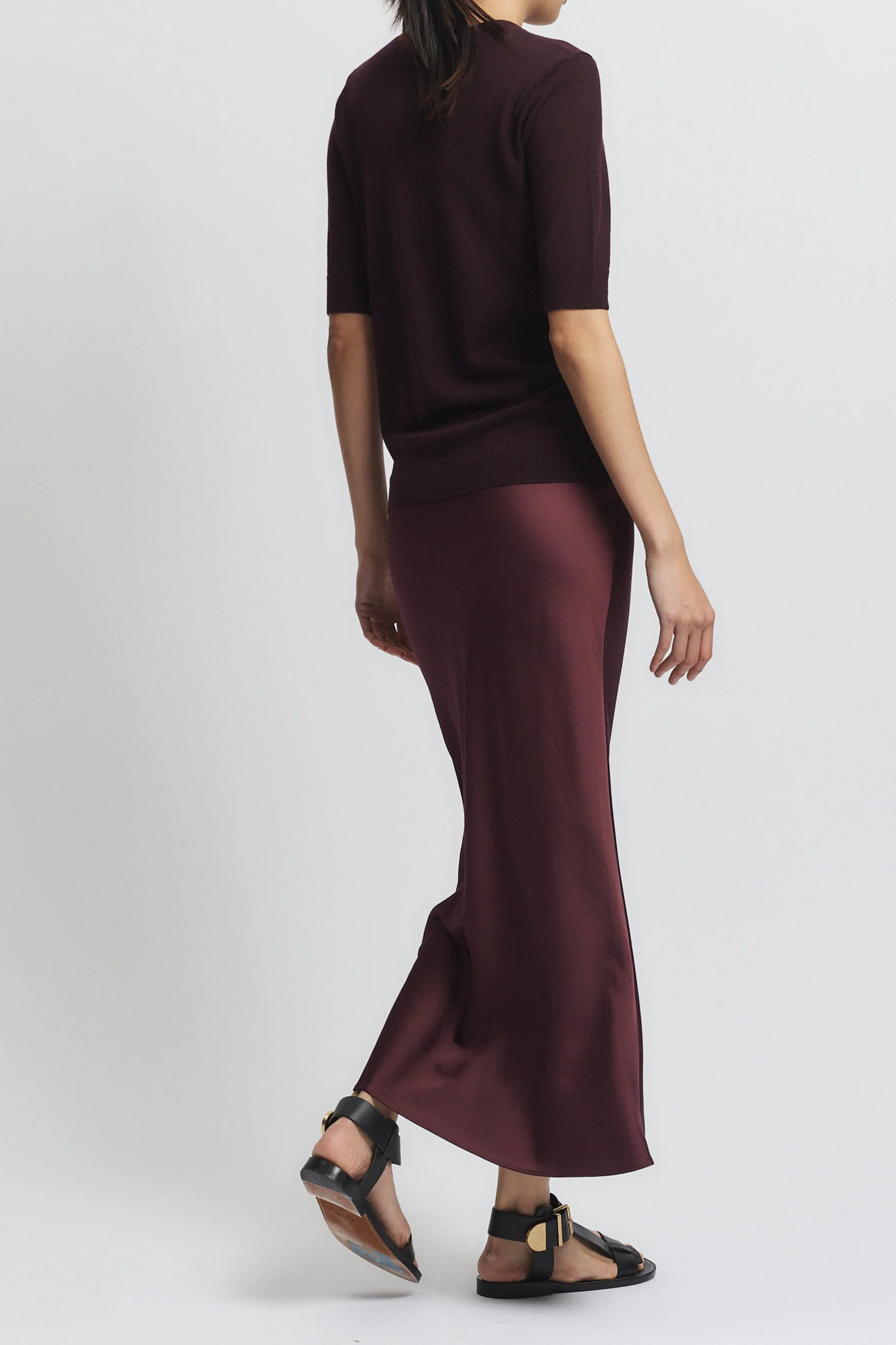 Talia Charmeuse Maxi Skirt, Grape 3 Talia Charmeuse Maxi Skirt, Grape