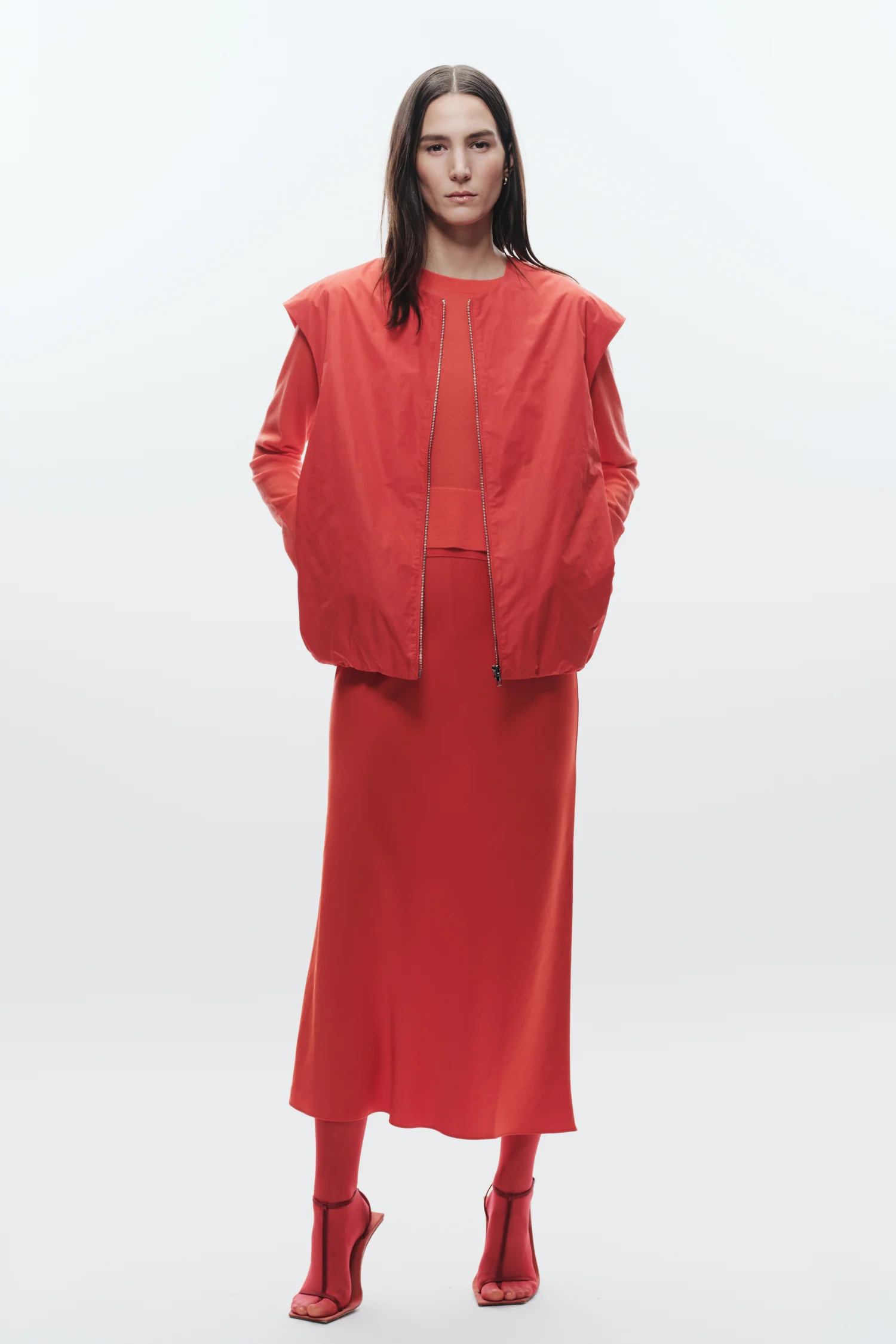 Talia Charmeuse Maxi Skirt, Grenadine