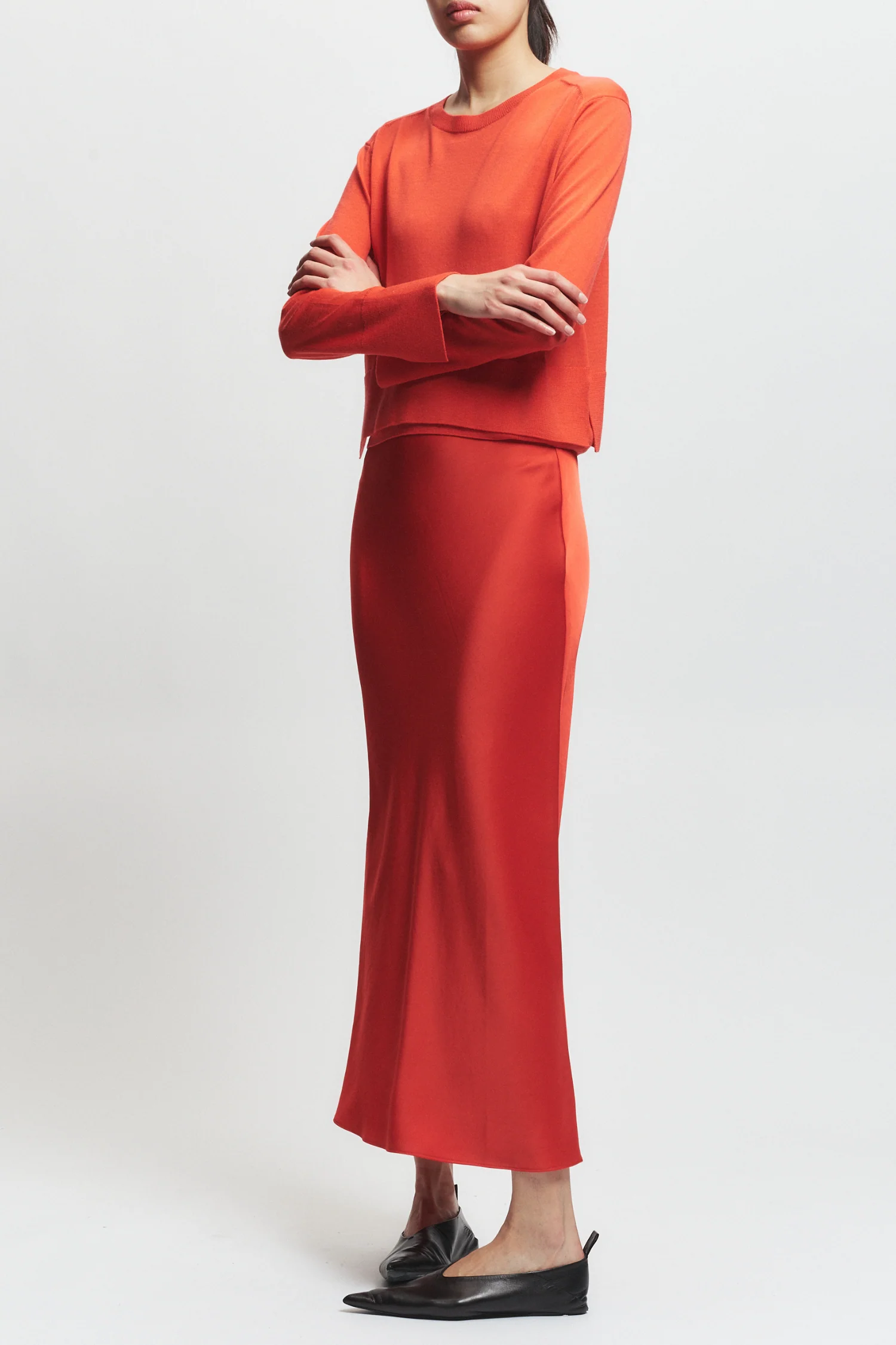 Talia Charmeuse Maxi Skirt, Grenadine 3 Talia Charmeuse Maxi Skirt, Grenadine