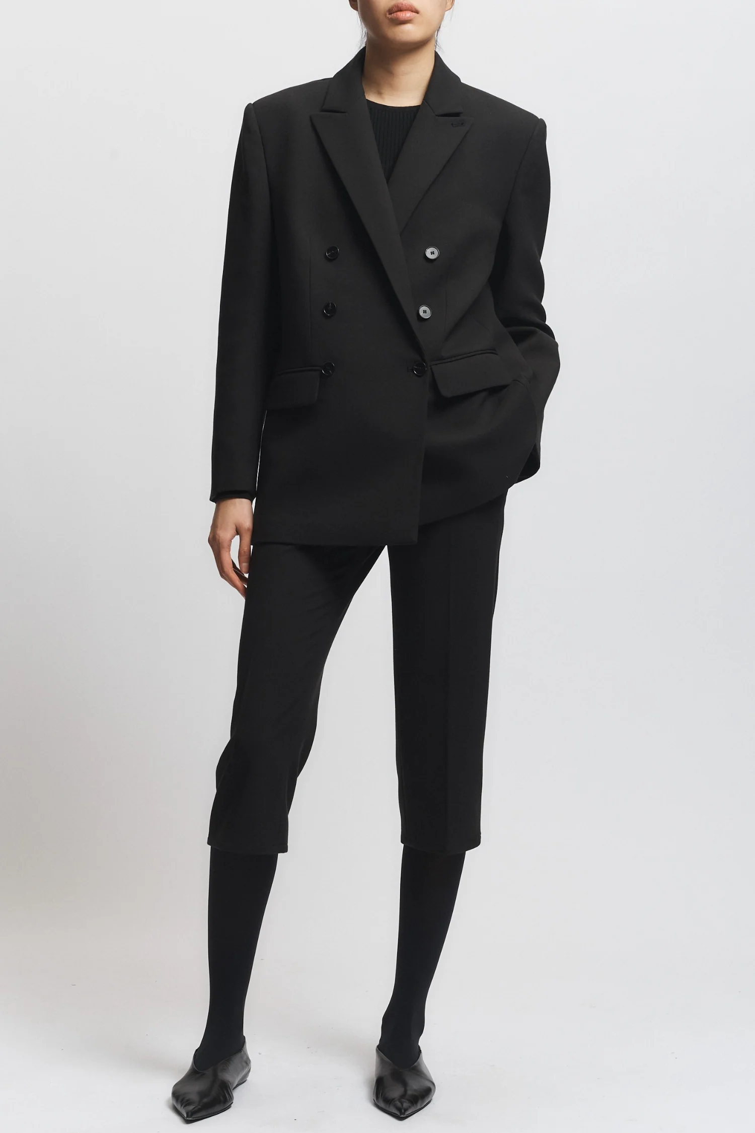 Tanner Double-Breasted Blazer, Black 4 Tanner Double-Breasted Blazer, Black