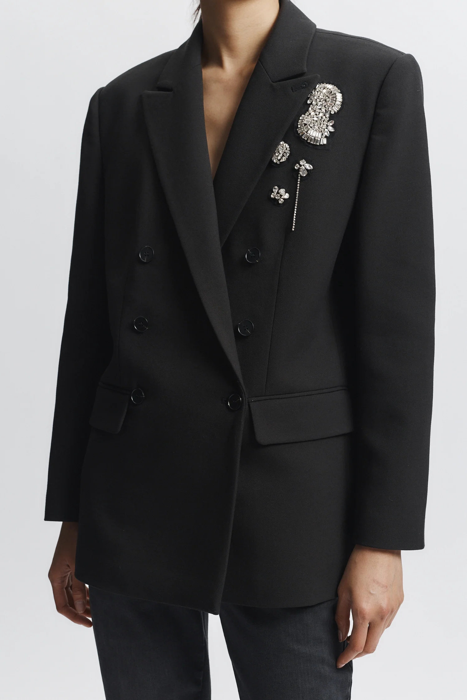 Tanner Embellished Blazer, Black