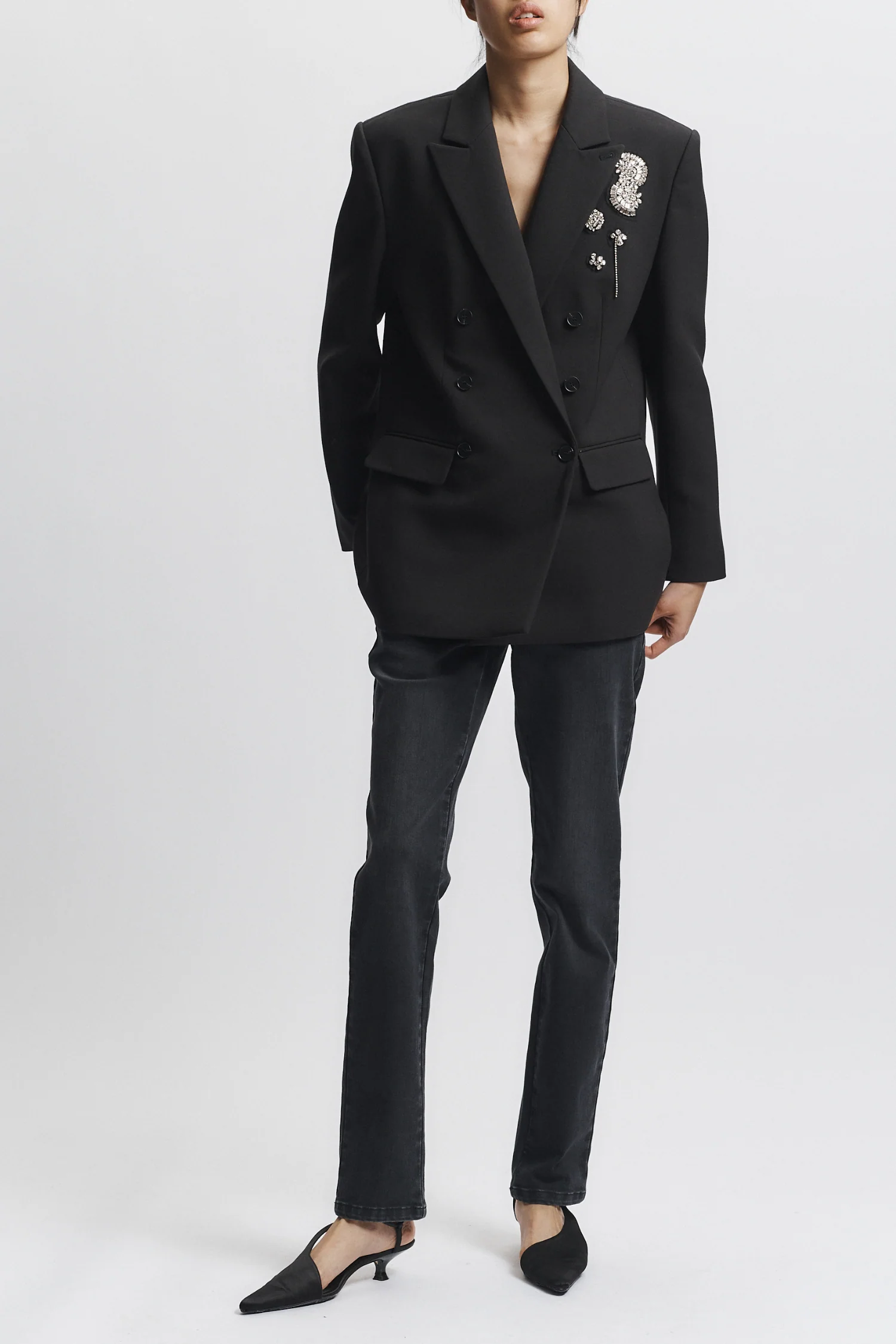 Tanner Embellished Blazer, Black