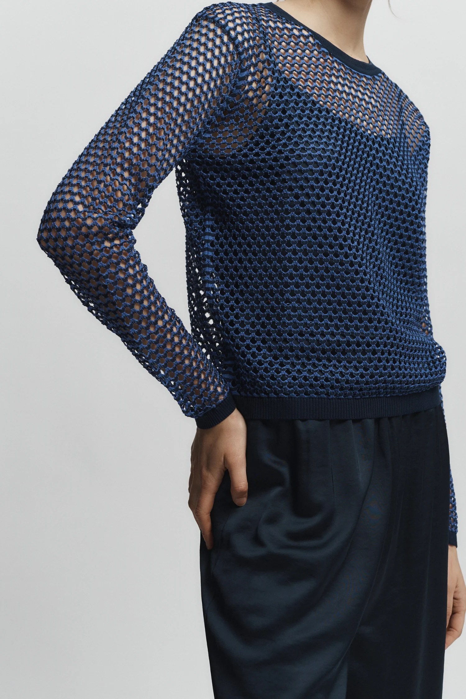 Laurel Open Weave Top, Blue/Cobalt