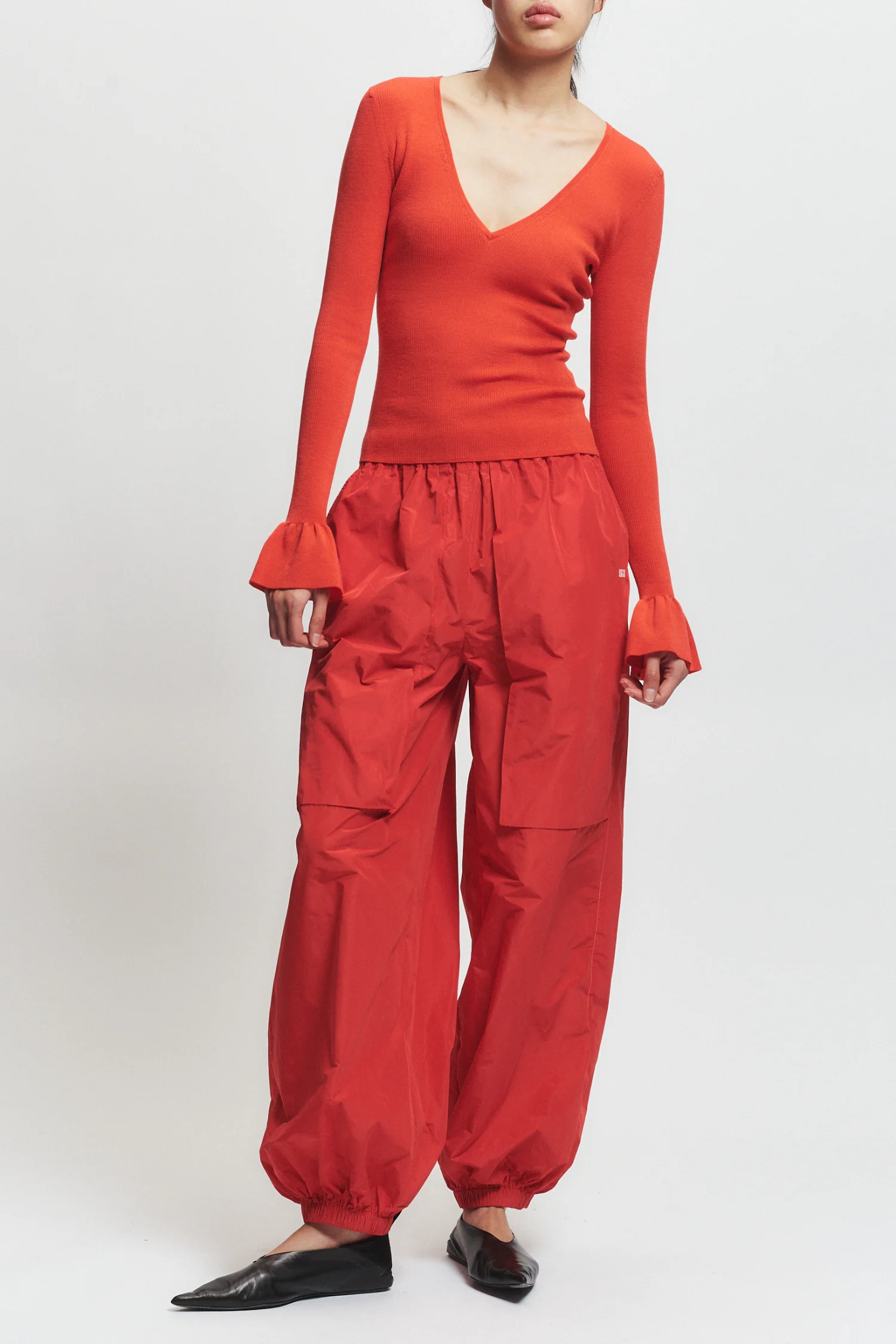 Watson Ruffle Knit Sweater, Grenadine 4 Watson Ruffle Knit Sweater, Grenadine