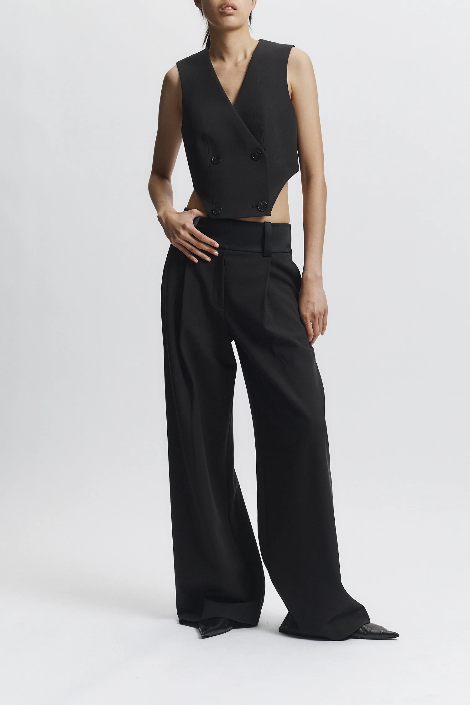 Wes Double Breasted Vest, Black 5 Wes Double Breasted Vest, Black