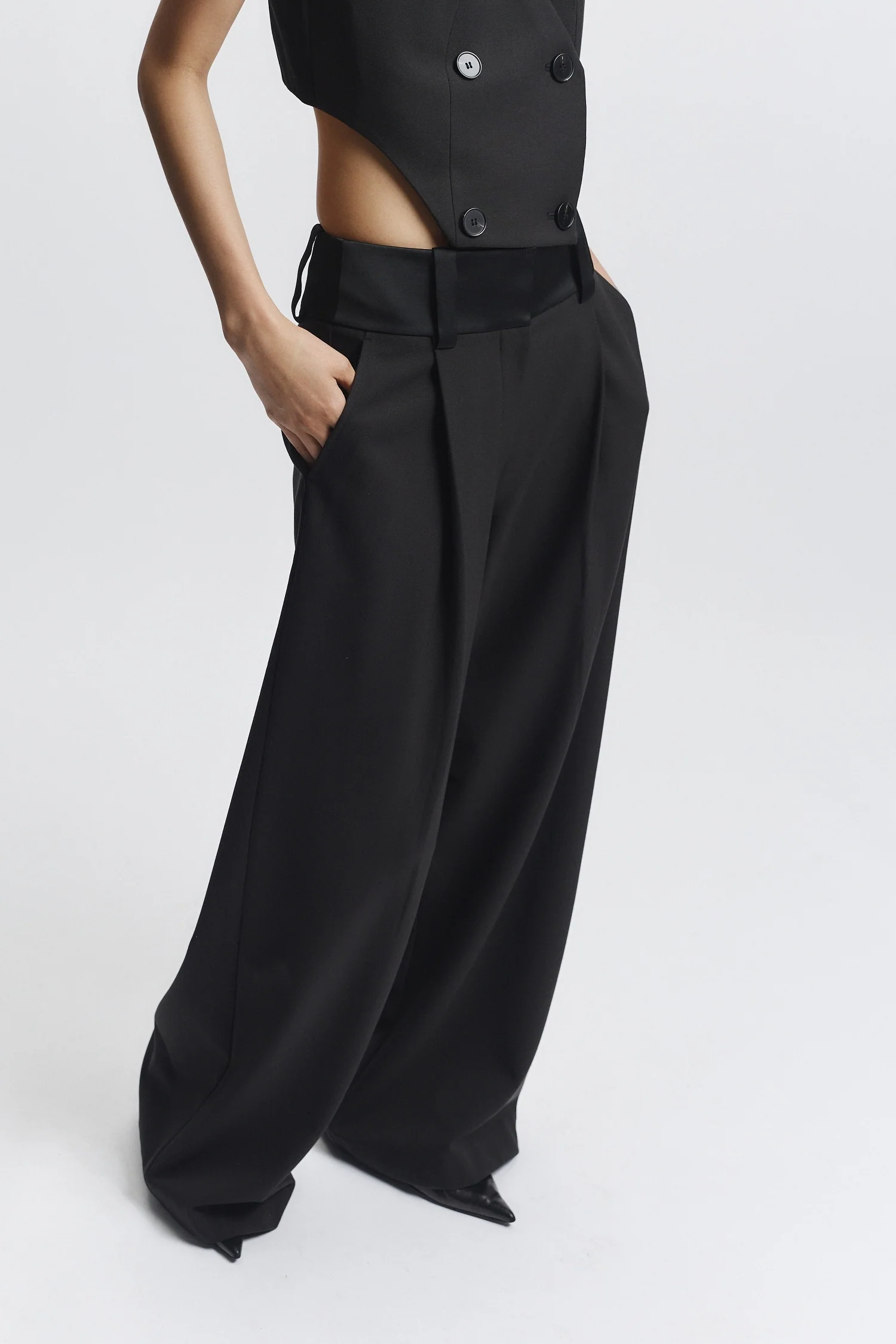 Wes Double Breasted Vest, Black 6 Wes Double Breasted Vest, Black