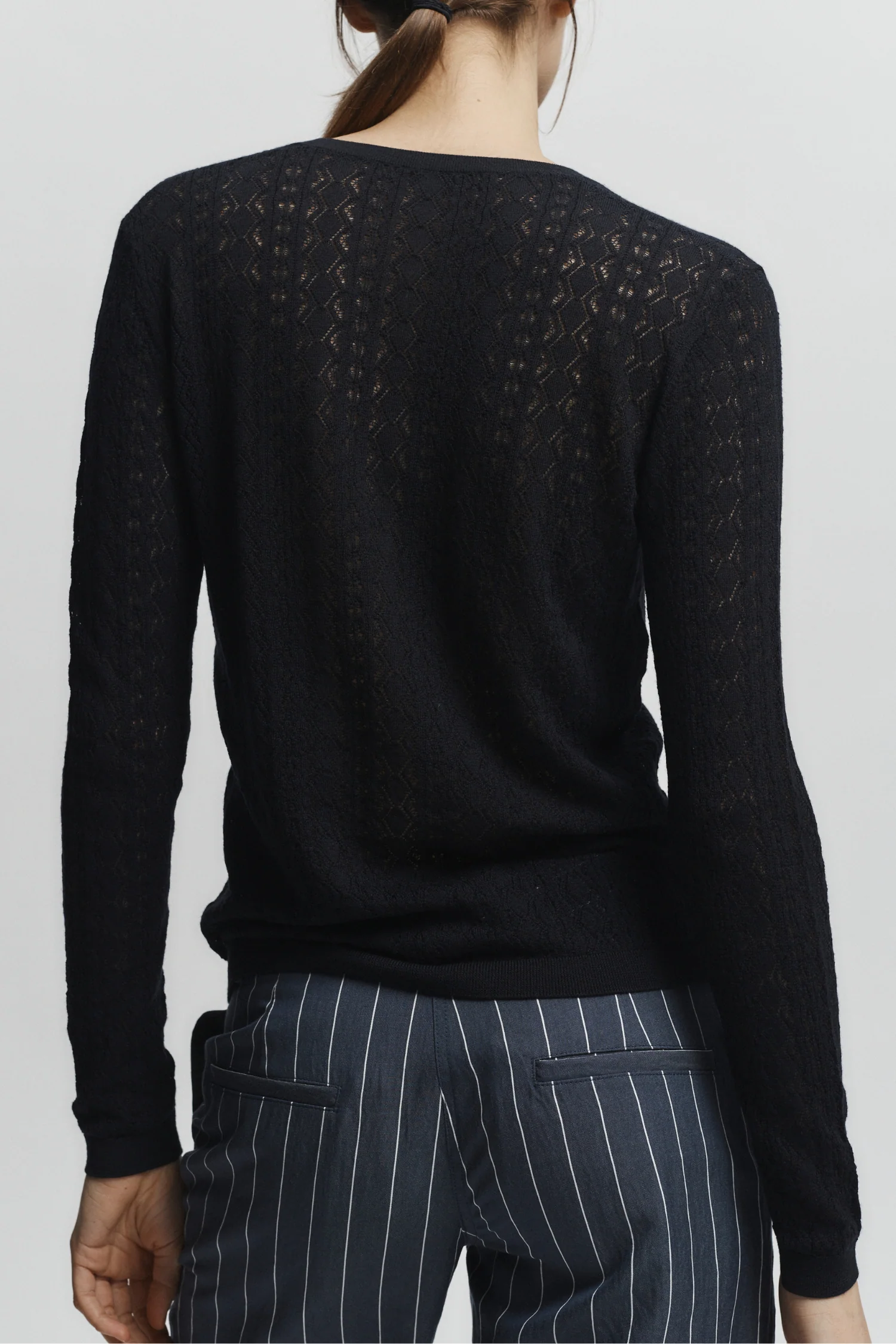 Wren Pointelle Knit, Navy