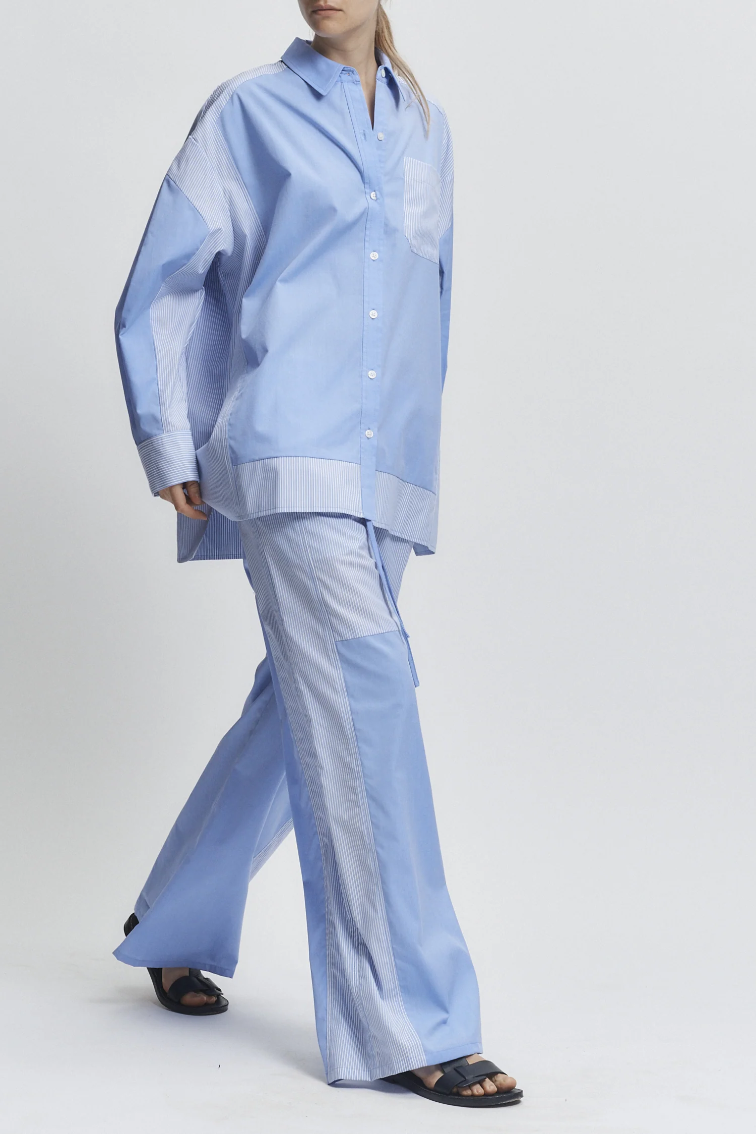 Xander Pant, Blue Mixed Shirting 5 Xander Pant, Blue Mixed Shirting