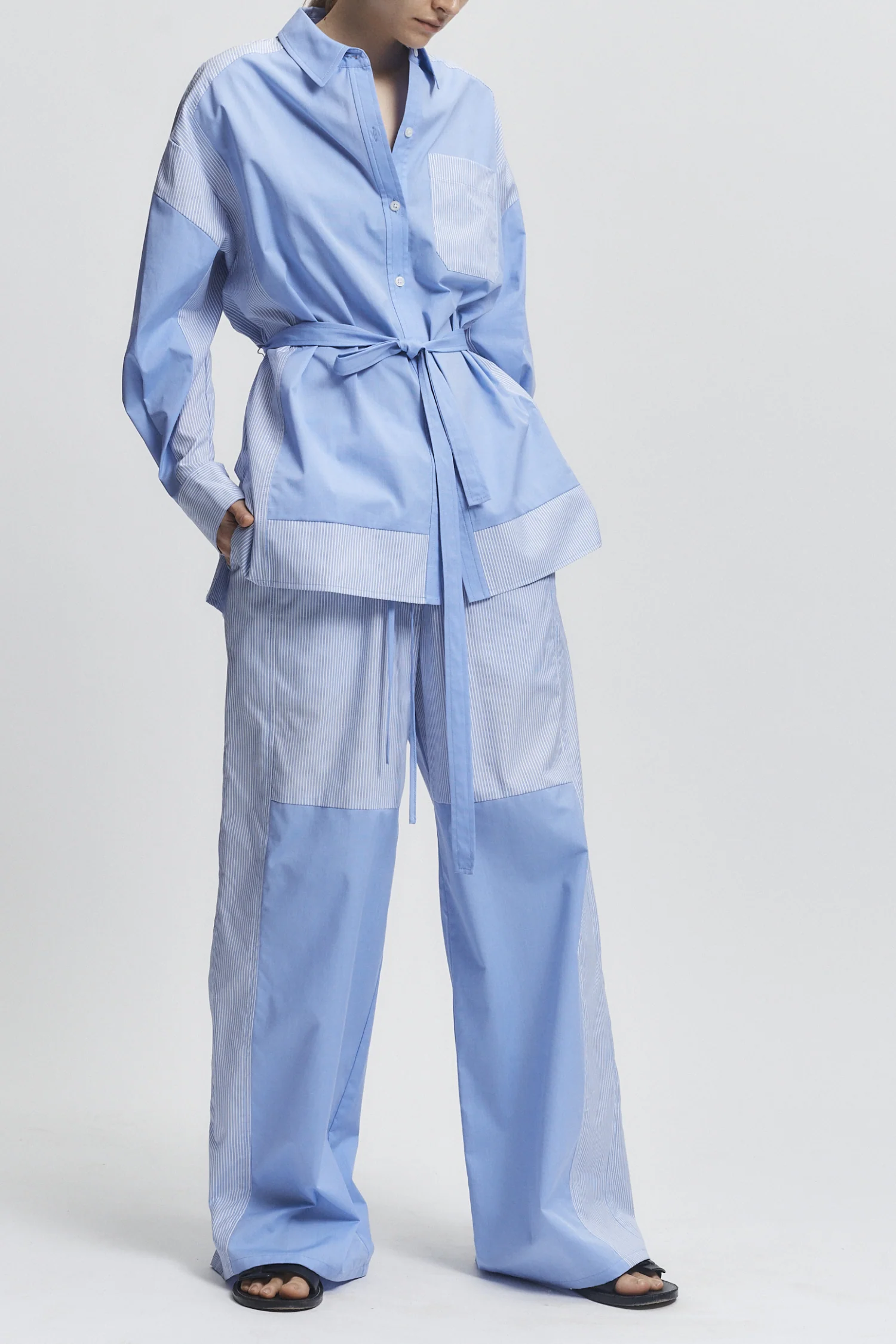 Xander Pant, Blue Mixed Shirting 7 Xander Pant, Blue Mixed Shirting