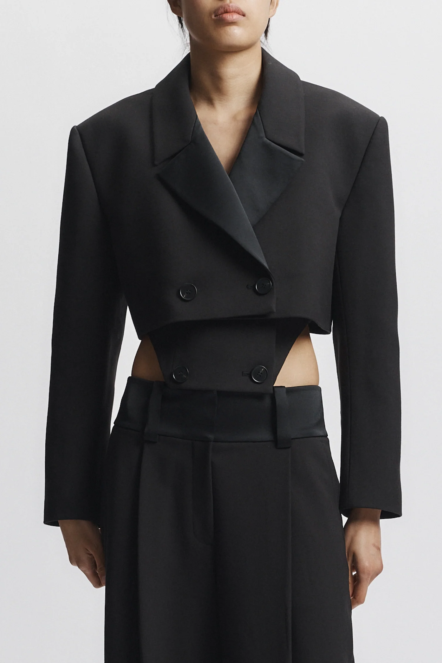 Yasmin Cropped Blazer, Black 3 Yasmin Cropped Blazer, Black