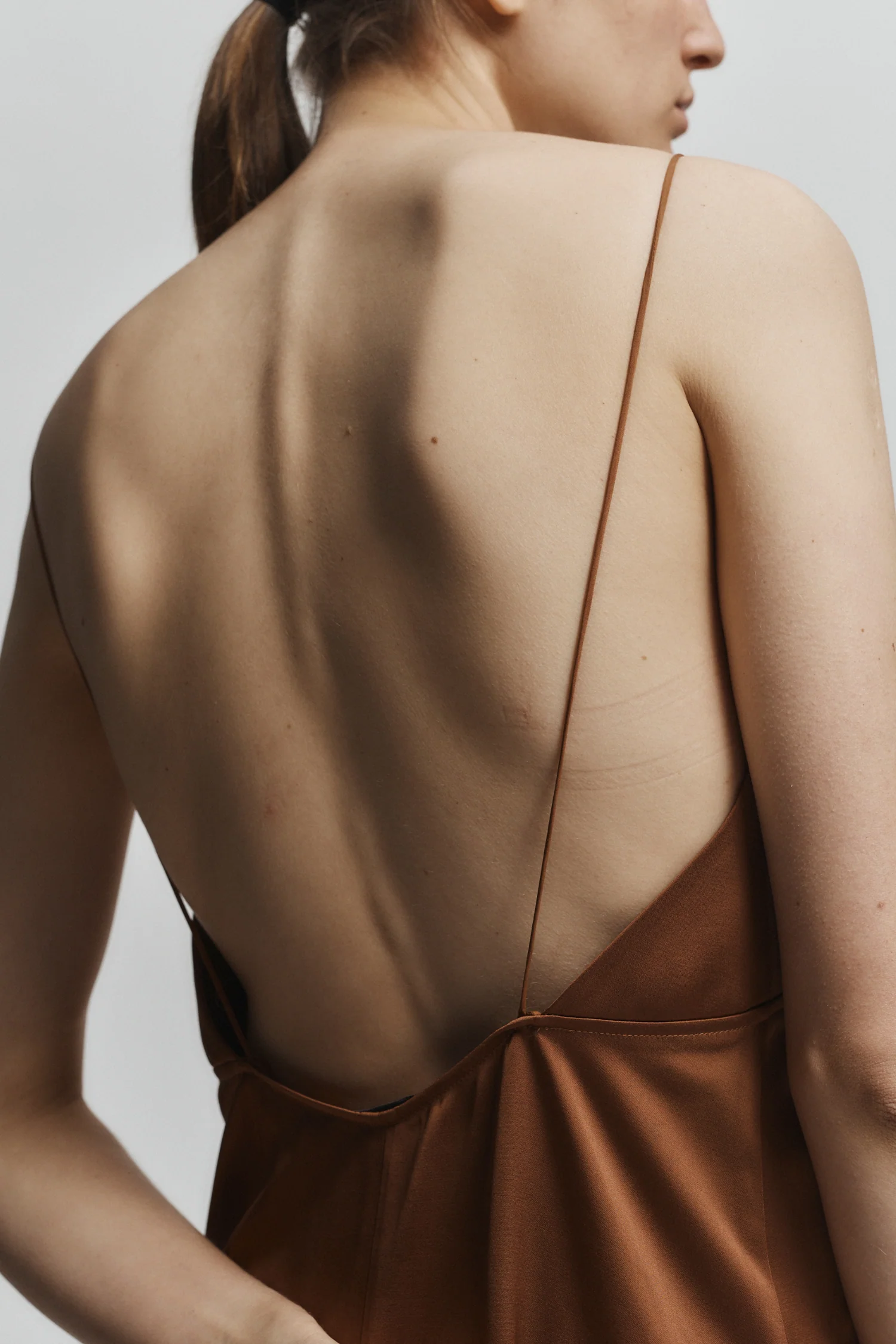 Fallon Open Back Slip Dress, Gingerbread 4 Fallon Open Back Slip Dress, Gingerbread