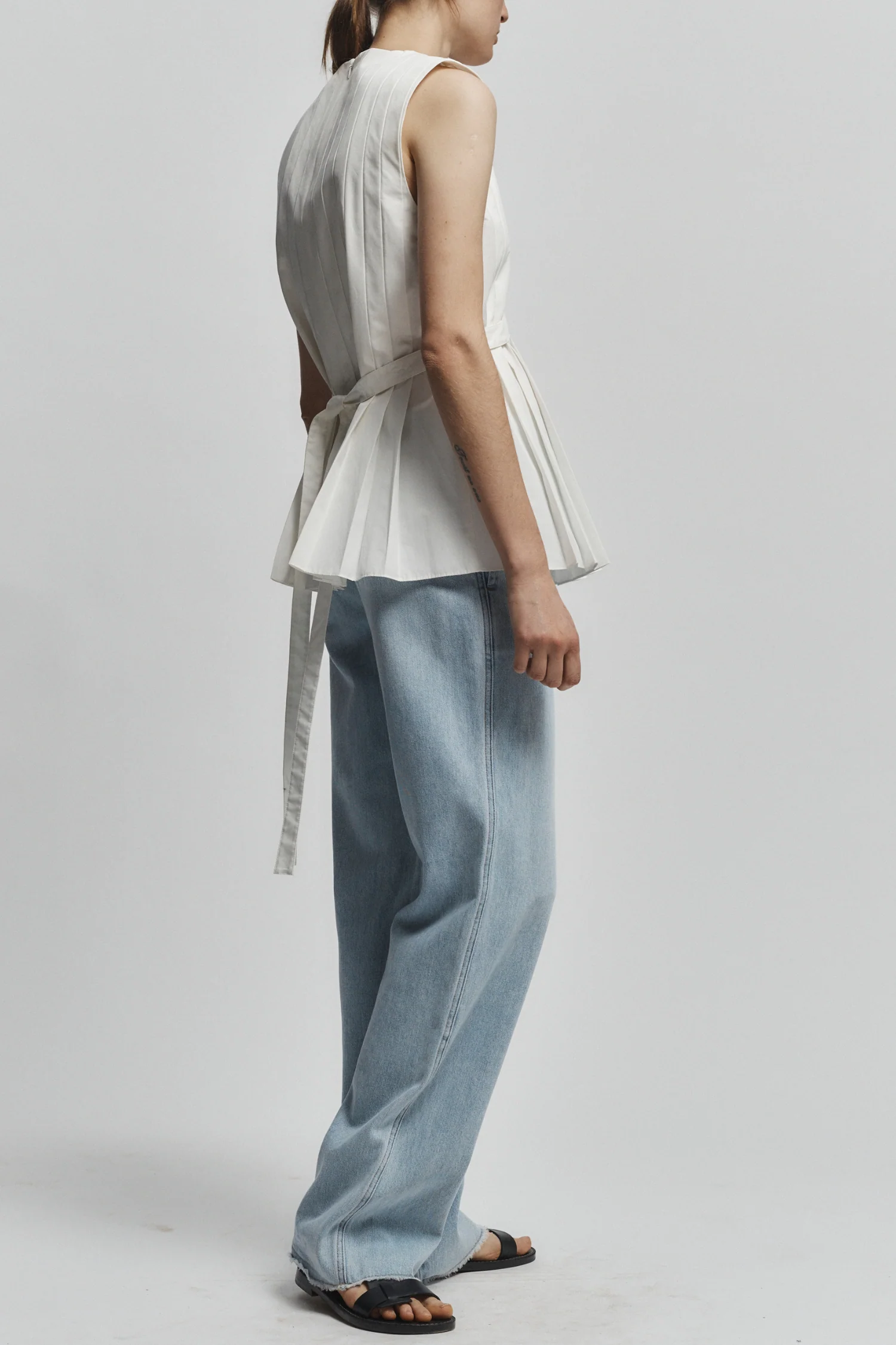 Kallie Pleated Top, White 4 Kallie Pleated Top, White