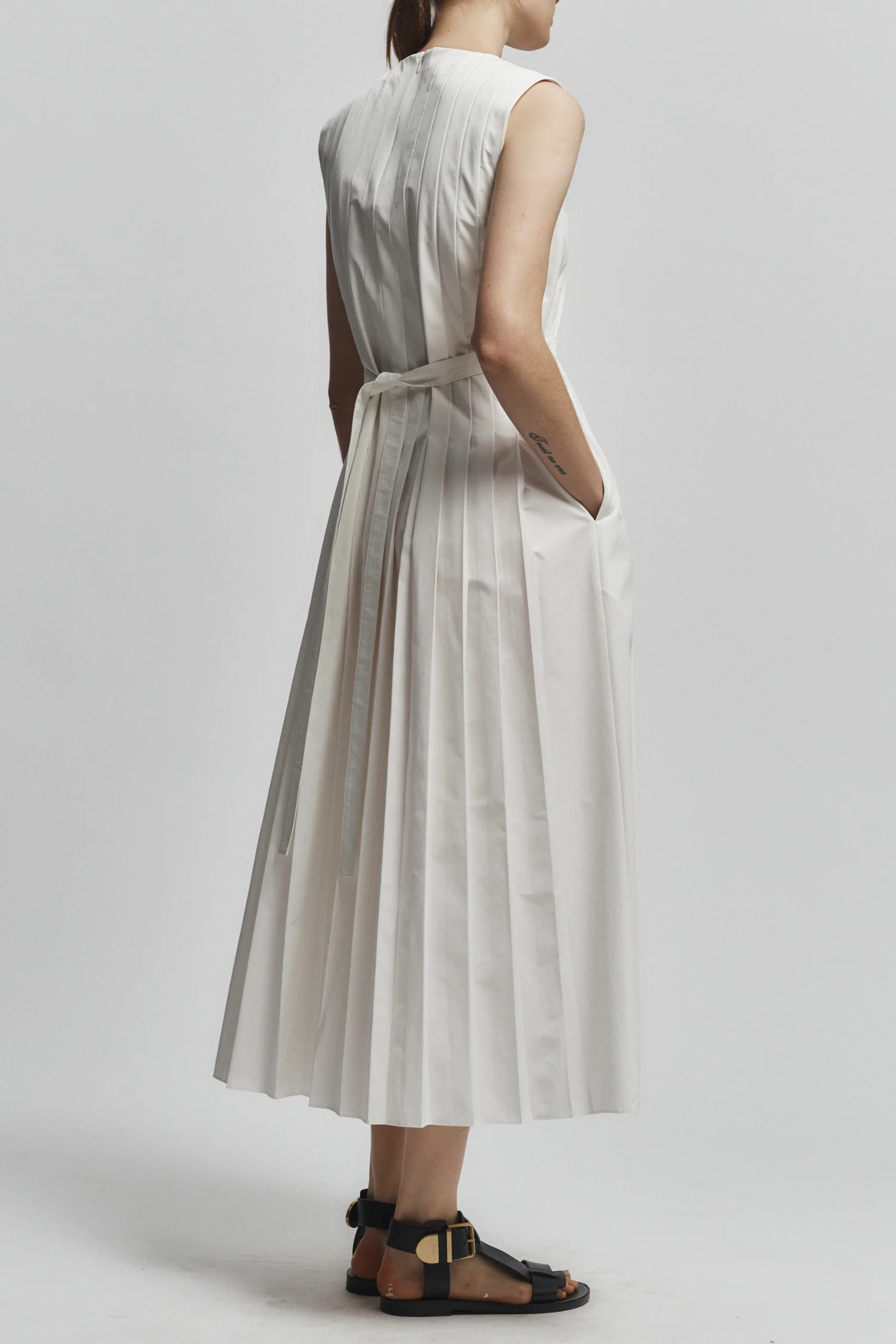 Judson Pleated Maxi Dress, White