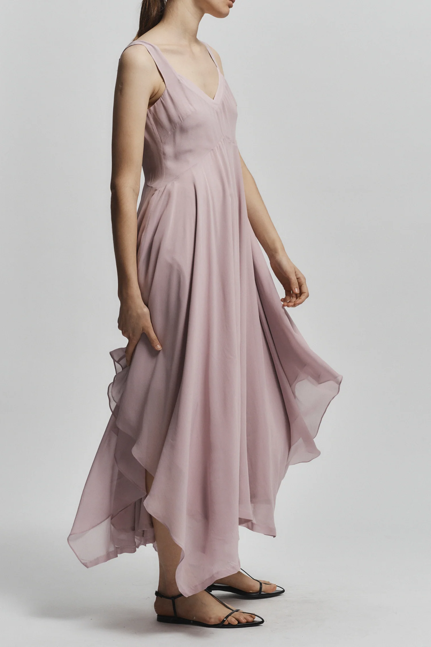 Riley Handkerchief Dress, Dusty Pink