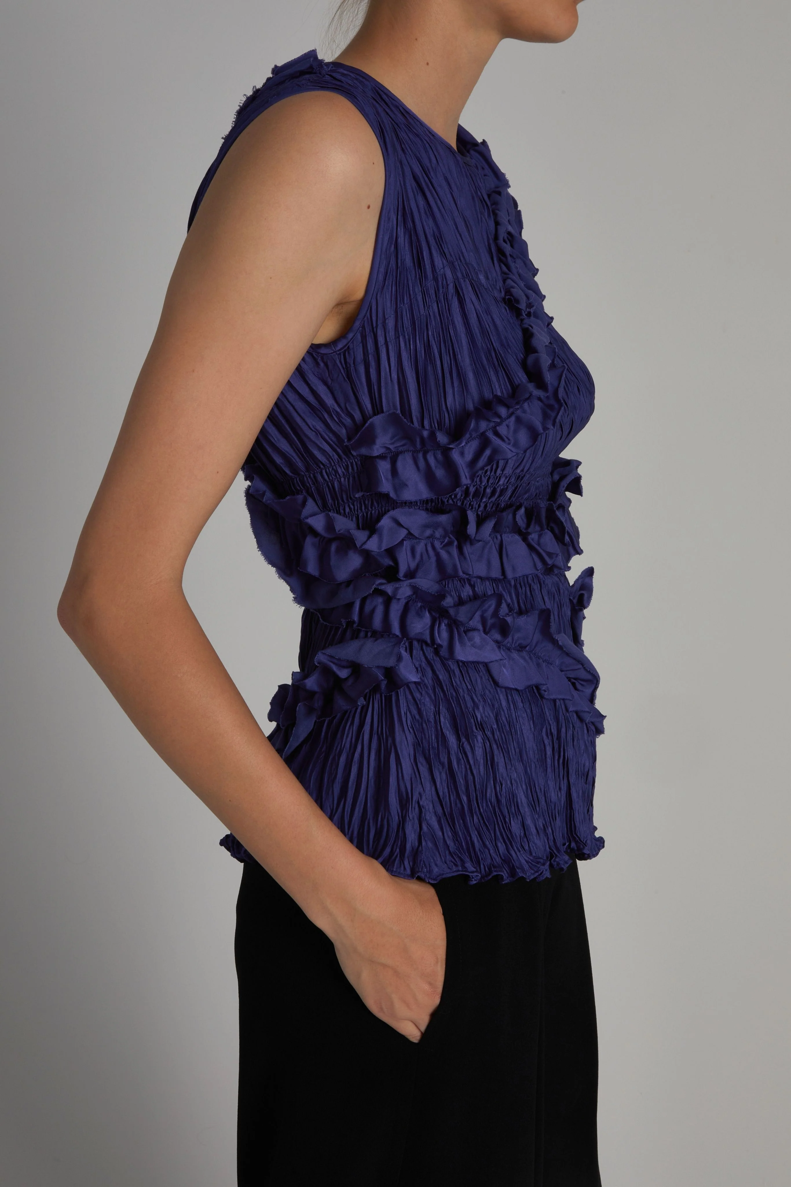 Wells Sleeveless Blouse, Midnight