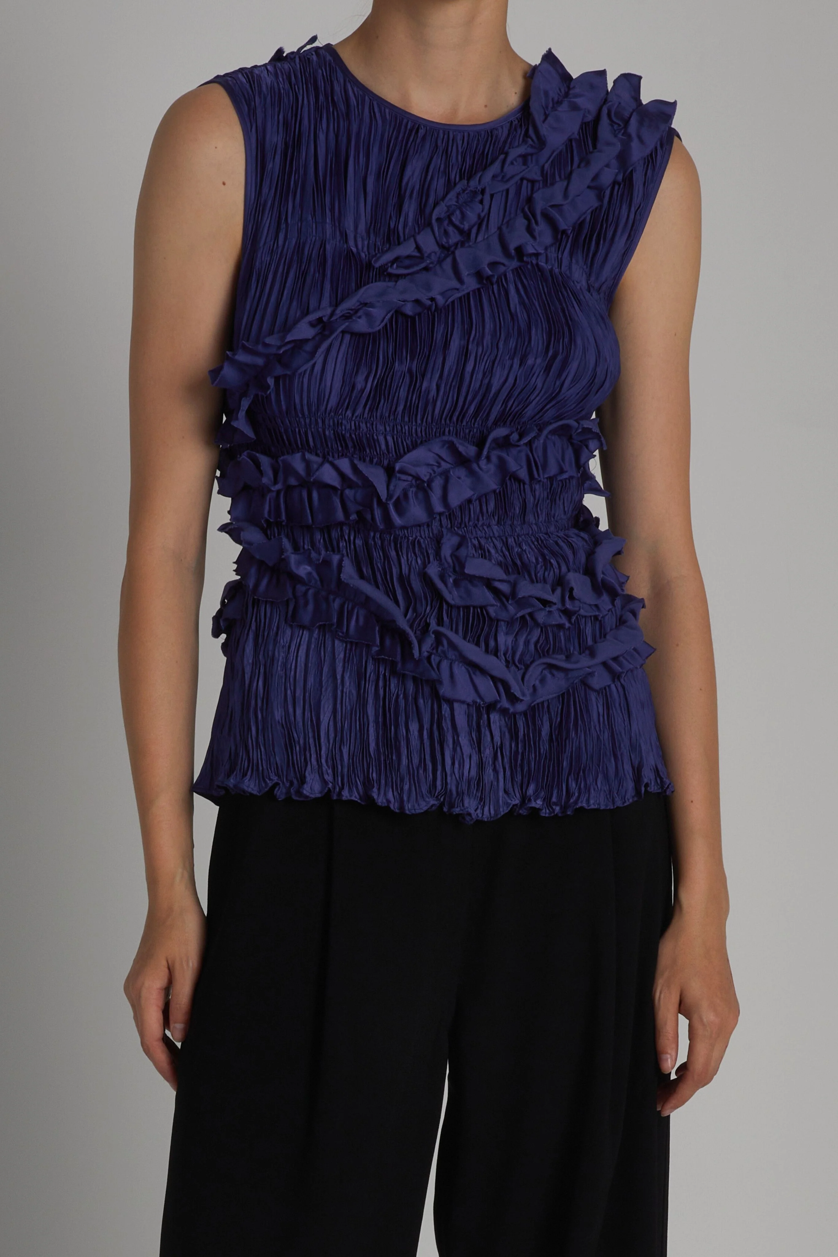 Wells Sleeveless Blouse, Midnight 3 Wells Sleeveless Blouse, Midnight