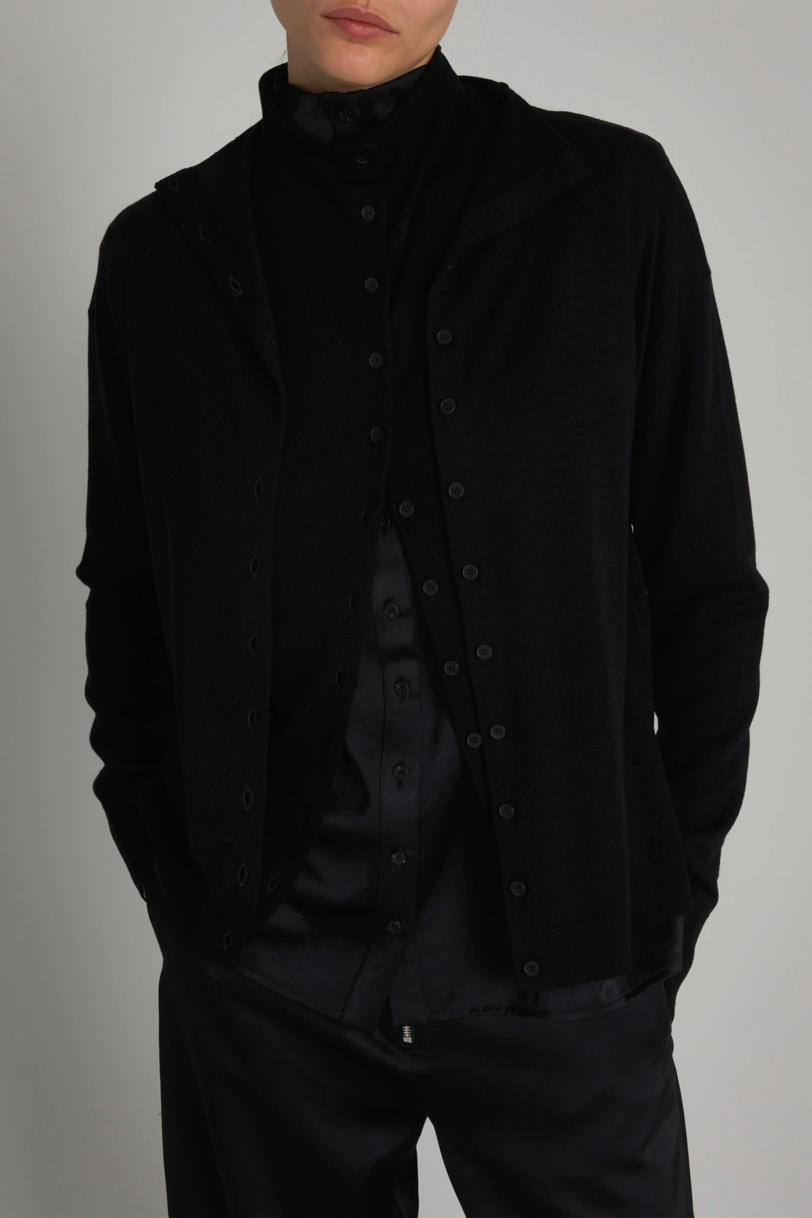 Ashley Buttondown Sweater, Black 3 Ashley Buttondown Sweater, Black