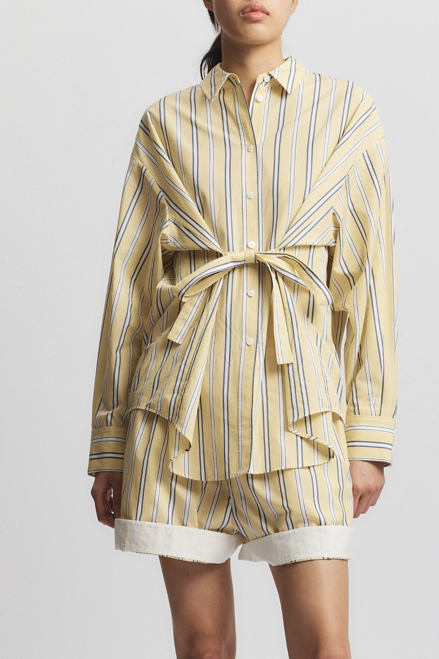 Lara Blouse, Canary Stripe