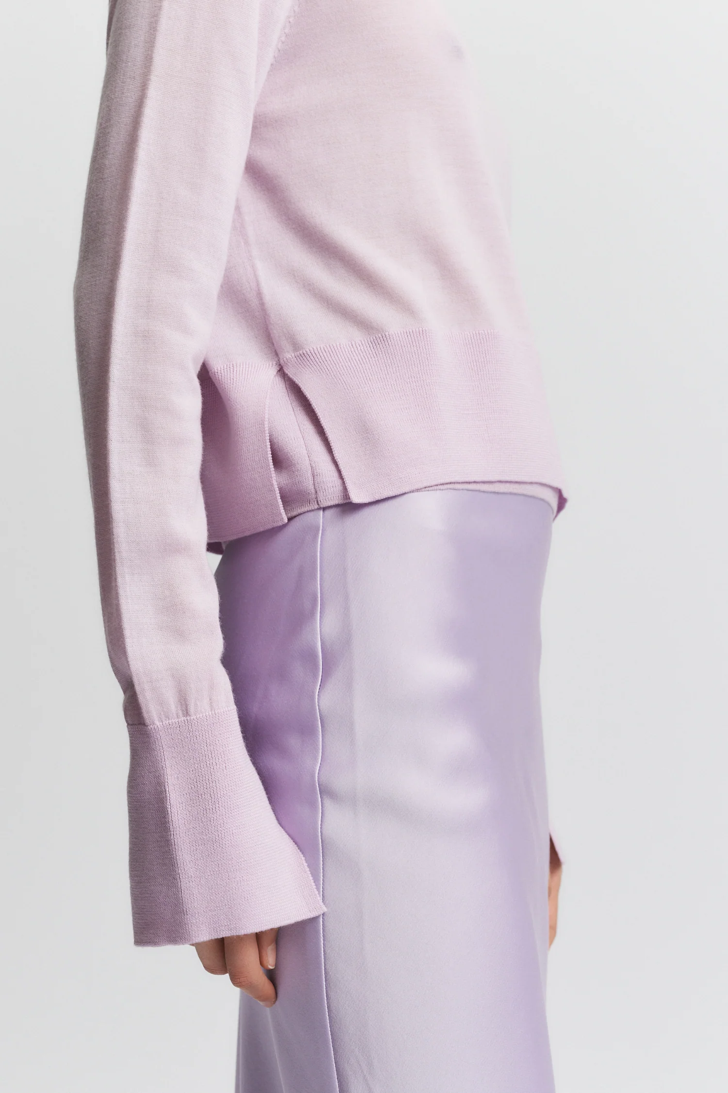 Elodie Layered Crewneck Knit, Lilac