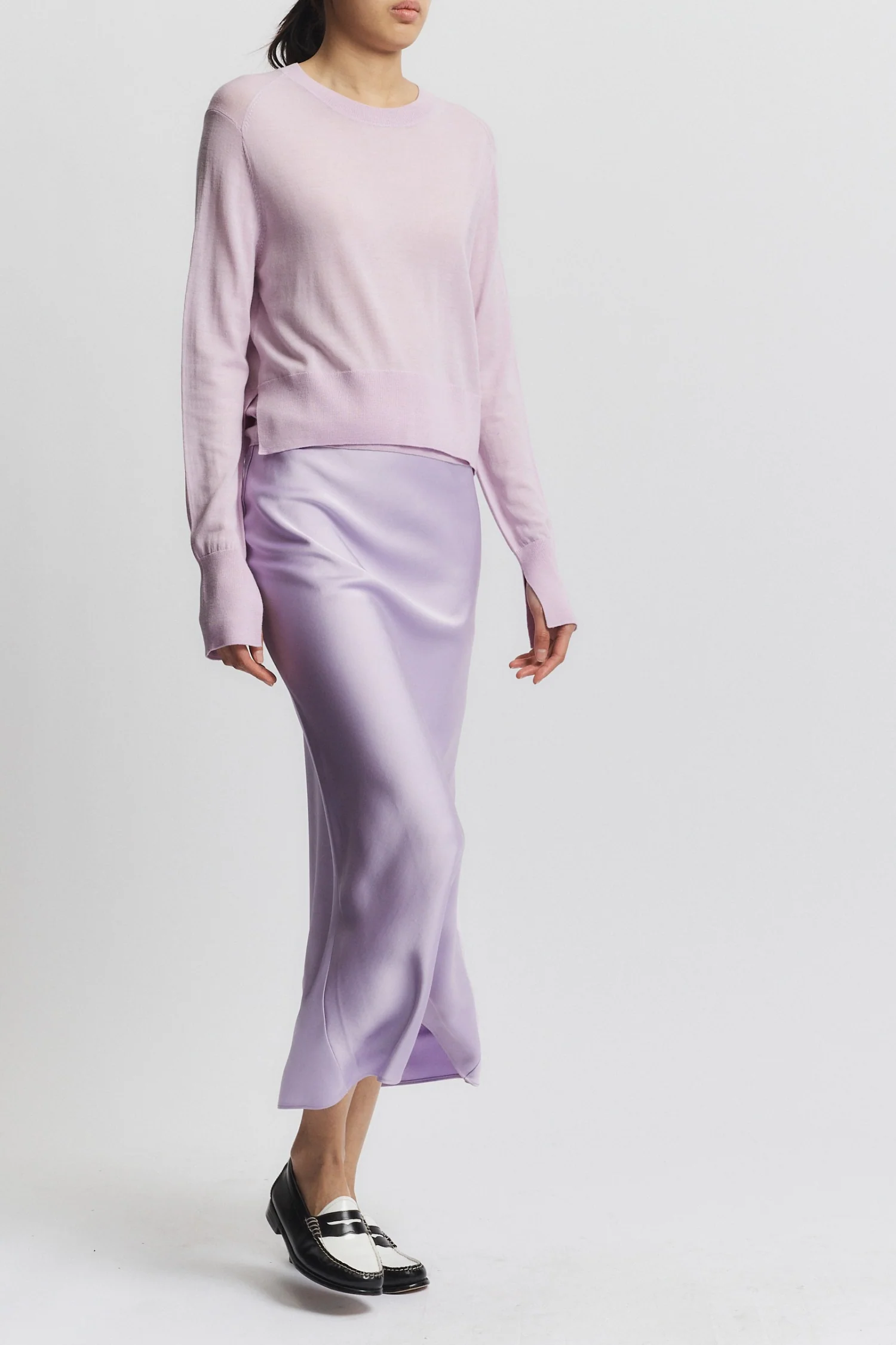 Elodie Layered Crewneck Knit, Lilac 5 Elodie Layered Crewneck Knit, Lilac