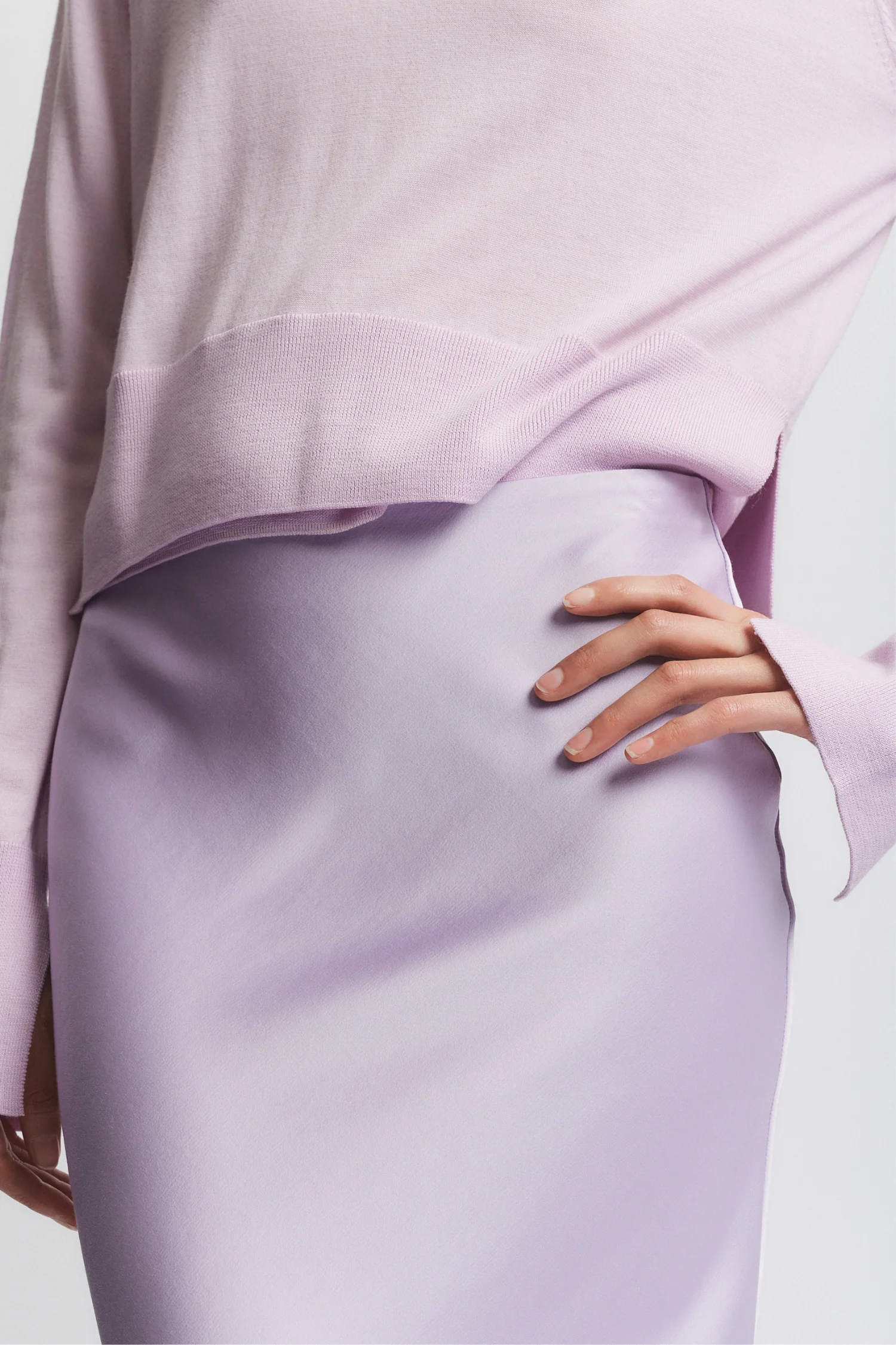 Elodie Layered Crewneck Knit, Lilac 7 Elodie Layered Crewneck Knit, Lilac