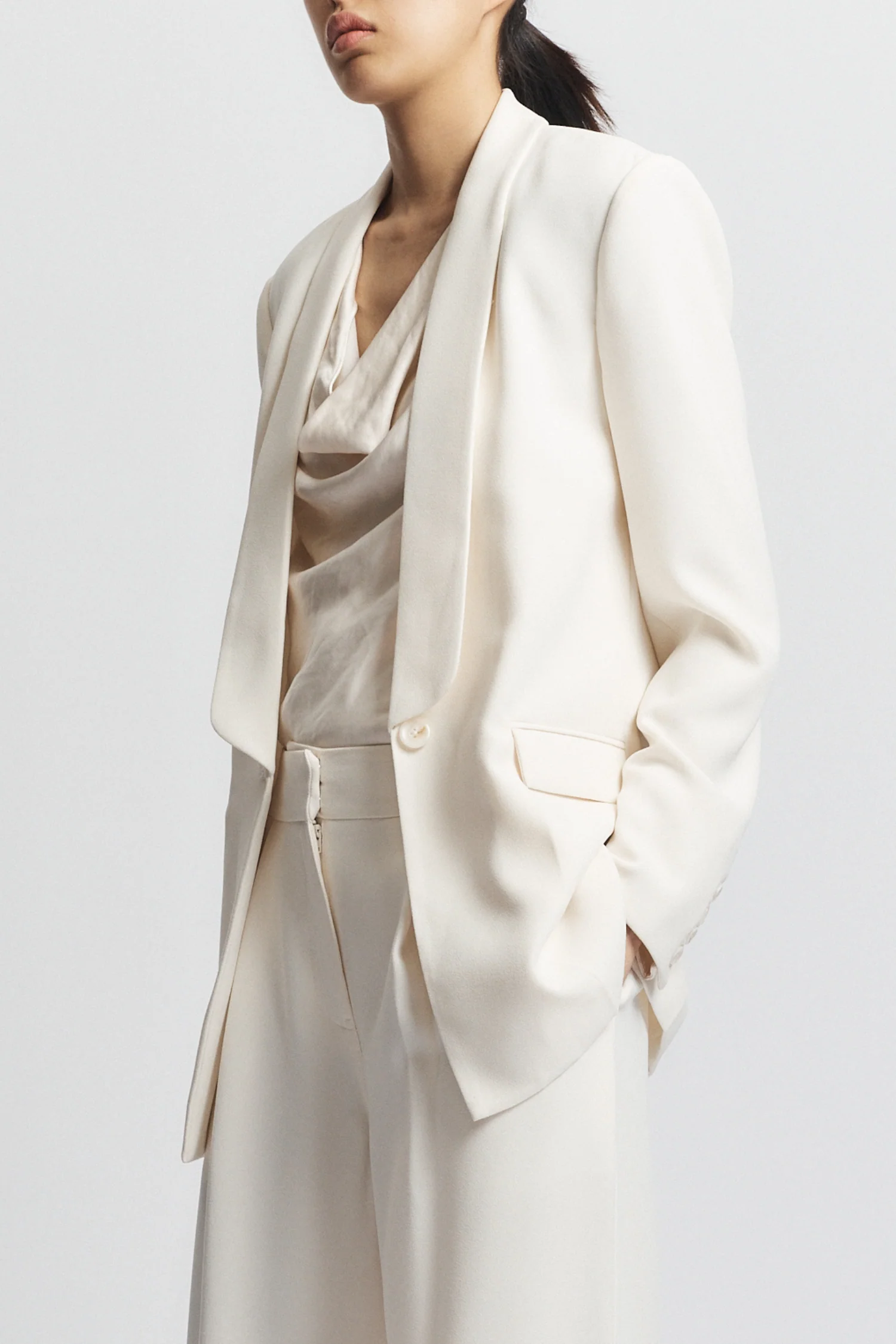 Lennox Everday Blazer, Ivory Crepe 3 Lennox Everday Blazer, Ivory Crepe