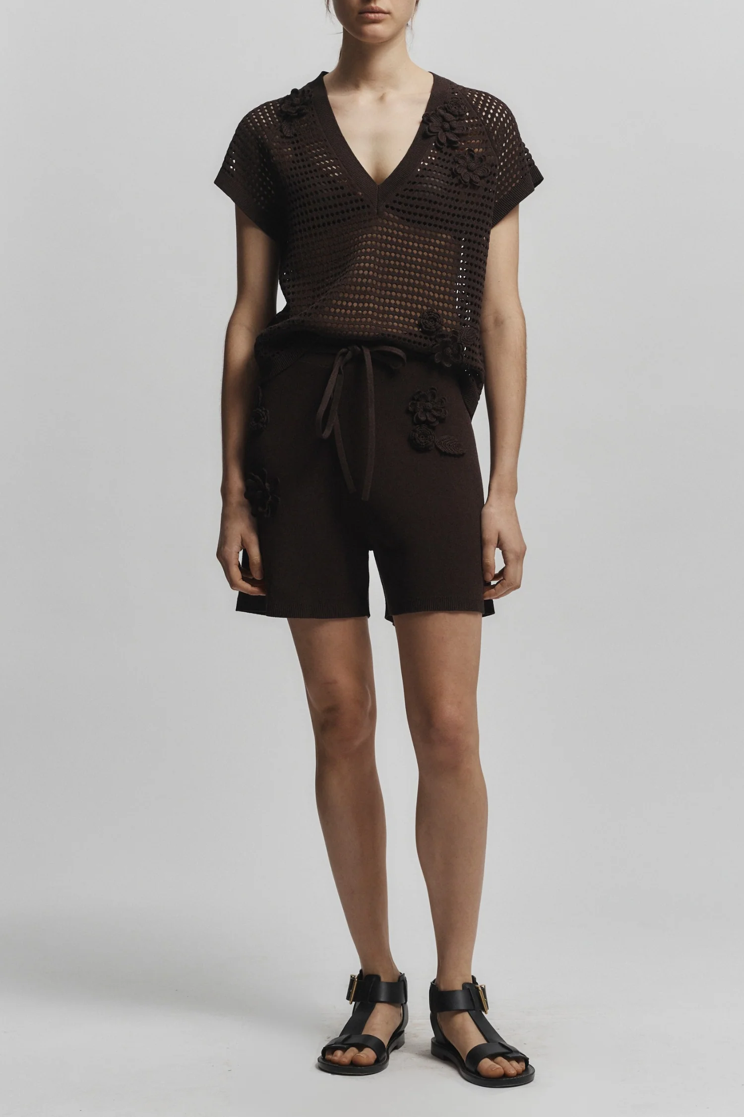 Adrian Crochet Tshirt, Chestnut 3 Adrian Crochet Tshirt, Chestnut