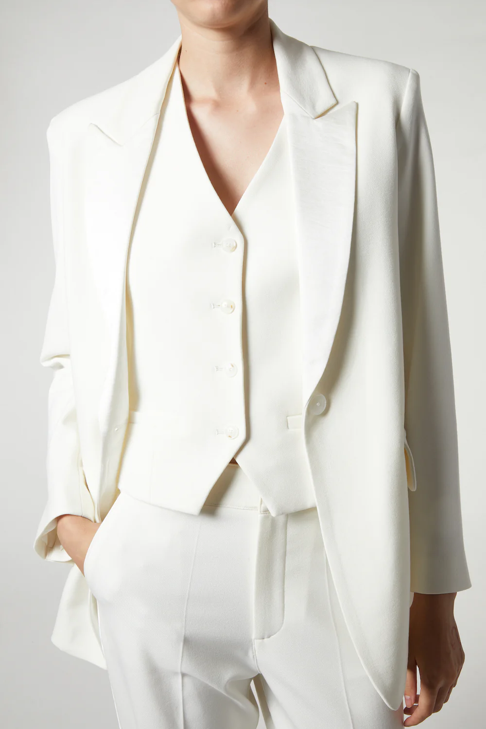 Dylan Tuxedo Jacket, White